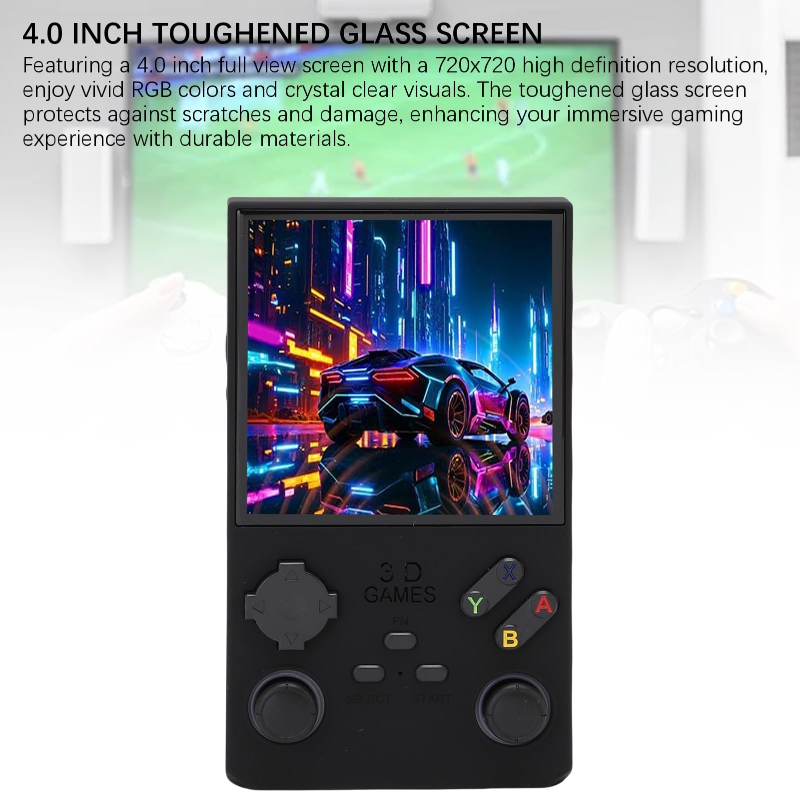 Yechiry Console di Gioco Portatile, Console di Gioco con Archiviazione da 256 GB, Quad Core RK3326 con 4 Schermi in Vetro Temperato, 45 Emulatori Integrati, Ideale per Giochi retrò (BLACK)