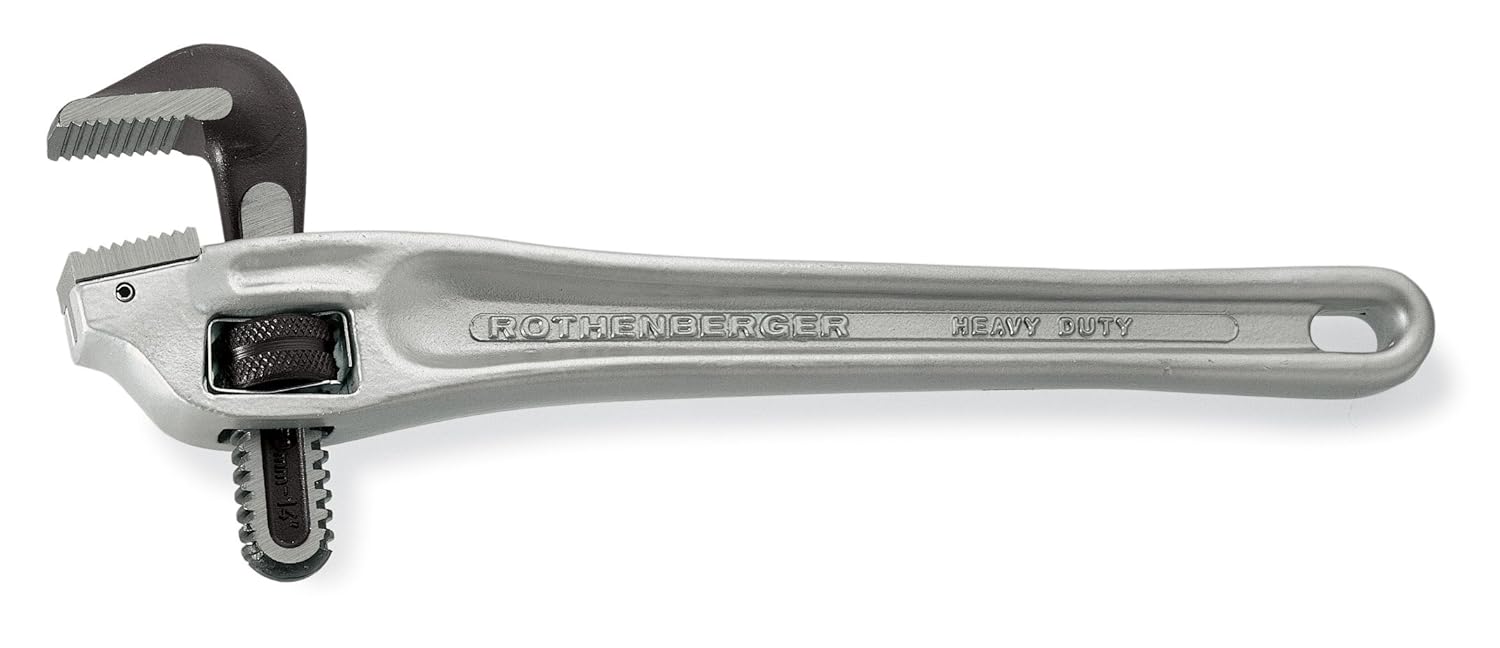 Rothenberger One-Handed Corner Pipe Wrenches with Self-Clamping Mechanism - Ideal for Holding and Gripping Pipes up to 2-1/2" - Lightweight Aluminum Alloy, 90°, 14" - 70115