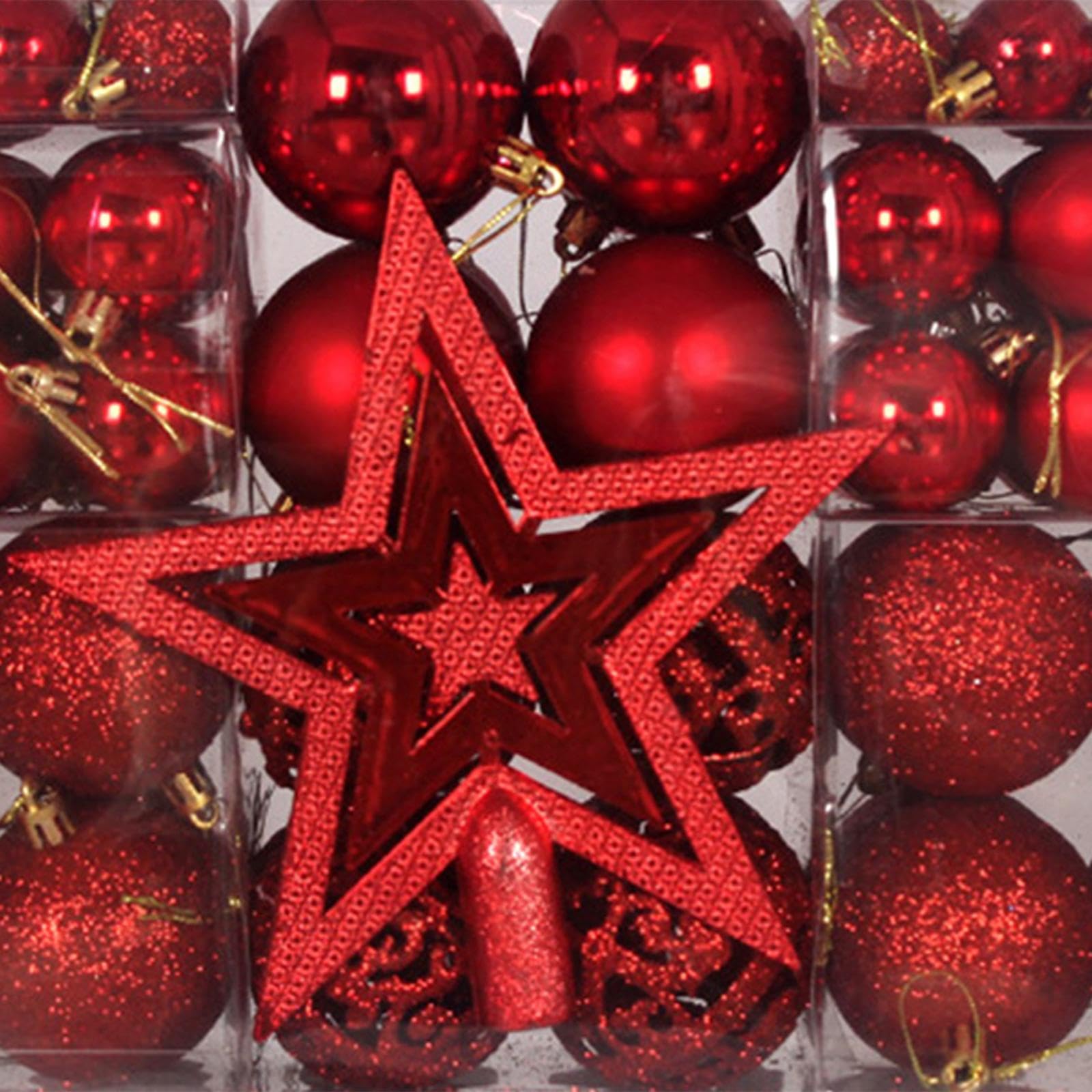 101 Palline di Natale per Feste, Stelle, Lavoretti, Riutilizzabili, Leggere, Da Appendere, Ideali per Decorazioni, Rosso