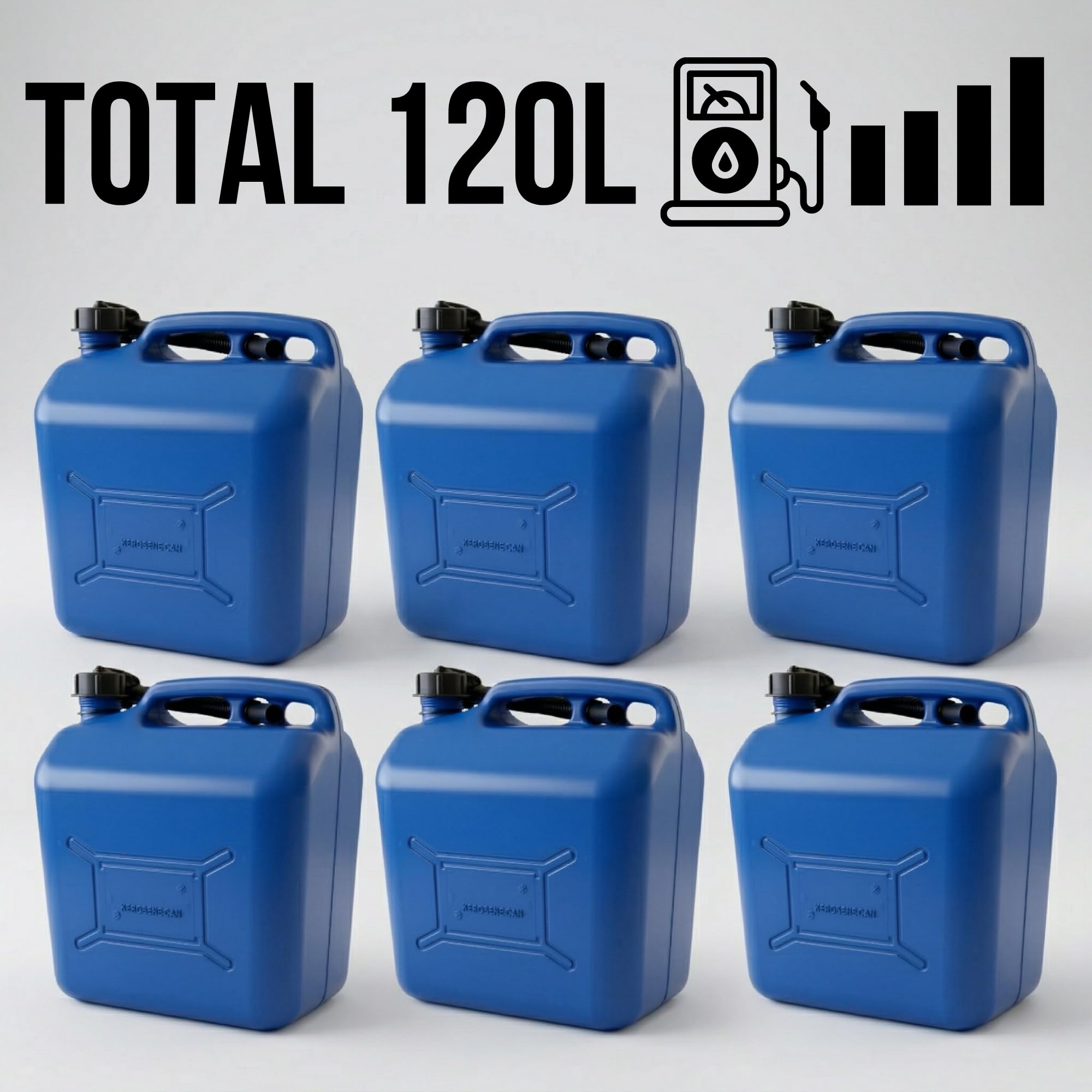 Humpti Garrafa Gasolina 20L Homologada Pack de 6 - Bidón Combustible Plástico con Visor de Nivel - Bidones para Gasolina y Gasoil Homologados 120 Litros - 4