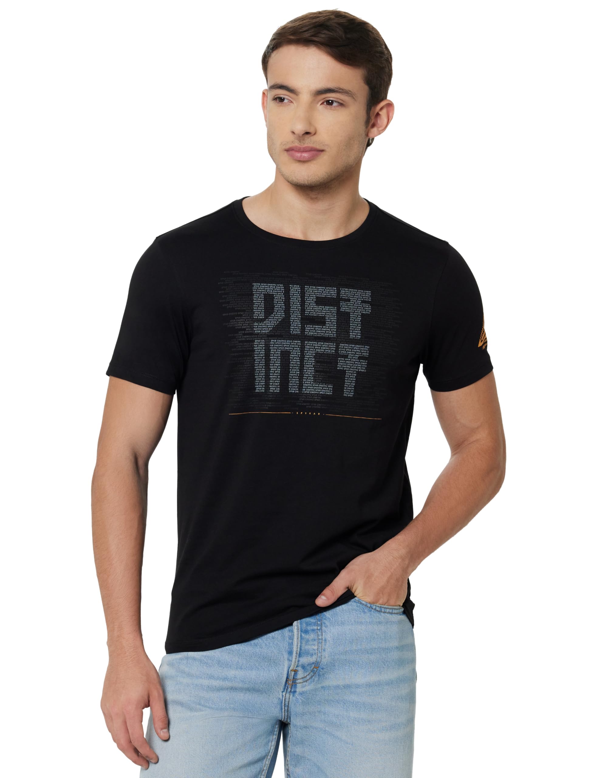 spykar Men's Printed Slim Fit T-Shirt-picture-22