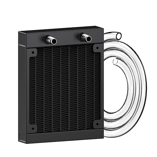 Clyxgs Radiador de refrigeración por agua, radiador intercambiador de calor de aluminio de 8 tubos con tubo para PC CPU, computadora, sistema de