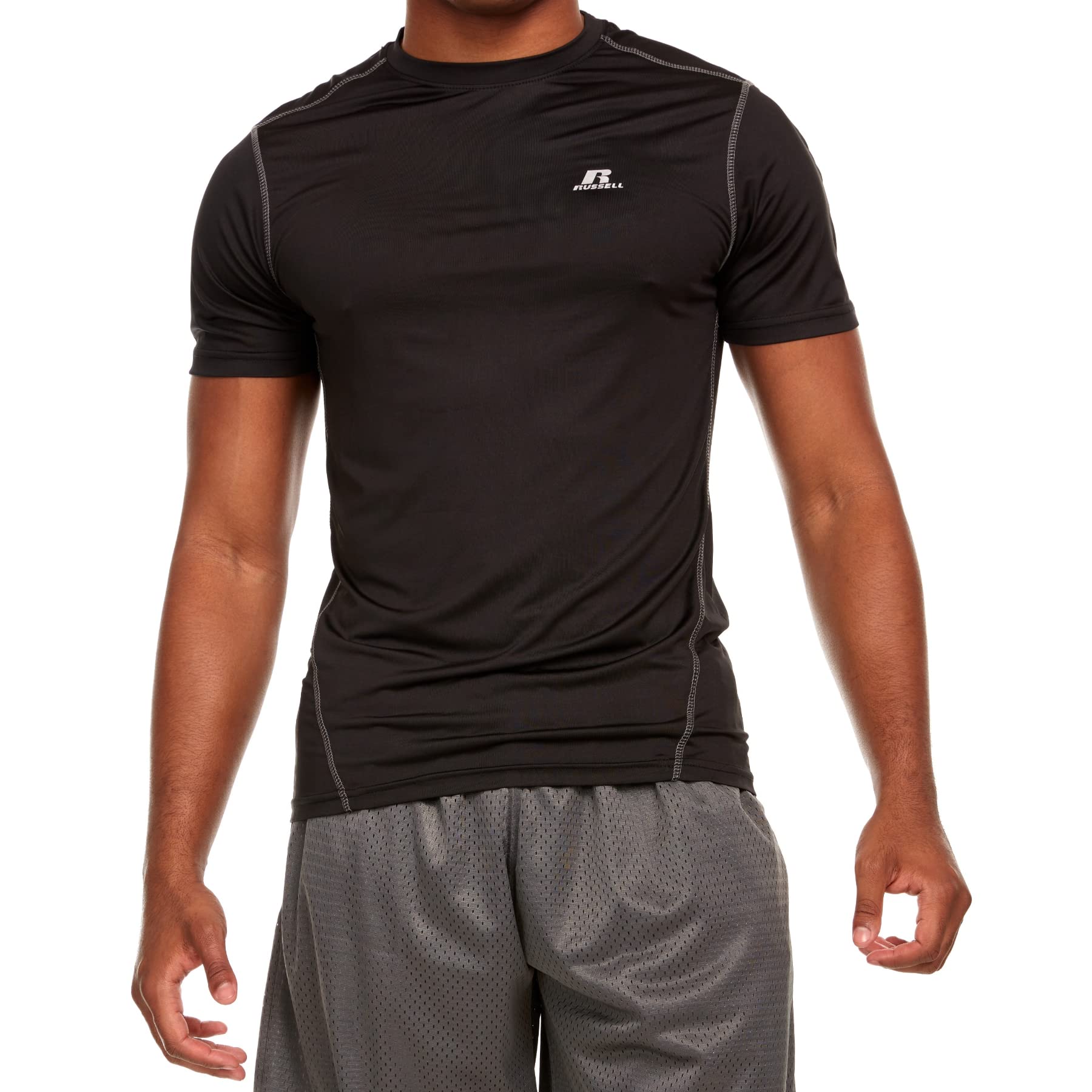 Russell AthleticRussell Men's Active Athletic Fitted Not Tight Dri-Power Short Sleeve Performance T-Shirt for Gym, Running