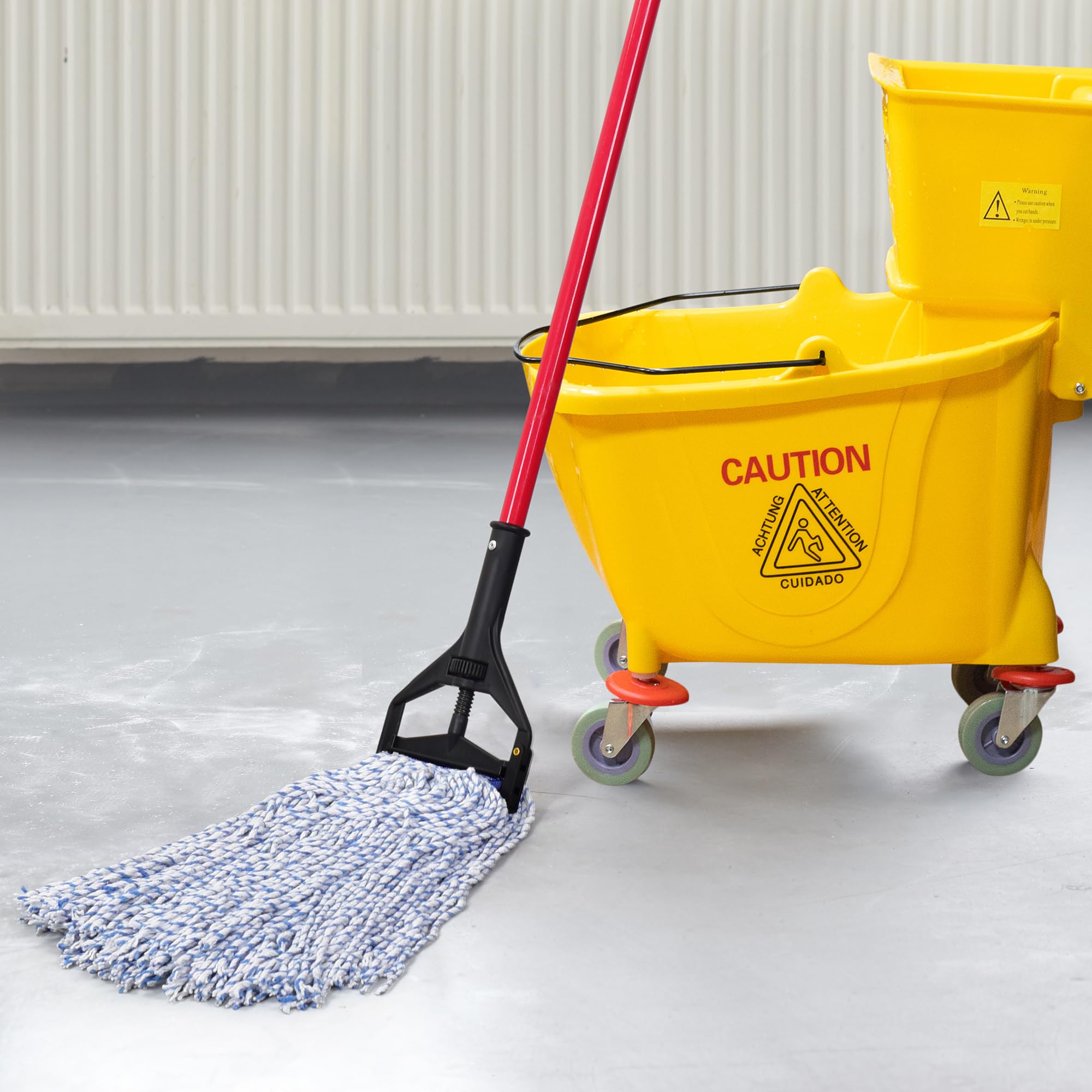 MATTHEW CLEANING Looped-Open Cotton Wet Mop 1.25'' Universal Headband Heavy Duty Commercial Mop Head Replacement for indoor and outdoor Use,Grease Stain Floor Cleaning String Mop Head Refill Pack of 3