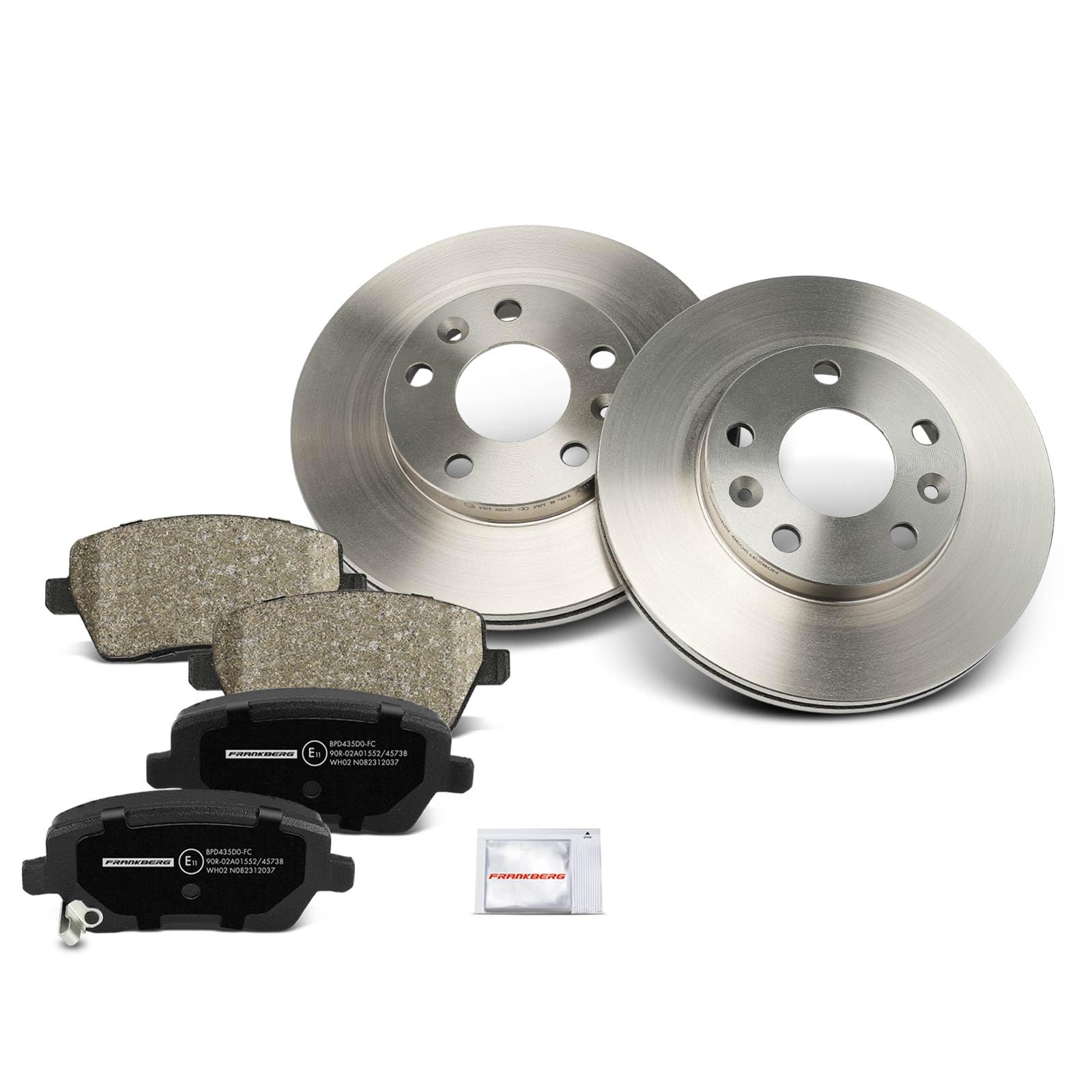 Frankberg 2x Bremsscheiben + 4x Bremsbeläge Vorne 410608481R, 8671016692 | Kompatibel mit Duster HS, M.e.g.a.n.e IV Hatchback B9A/M/N, Duster Kasten, M.e.g.a.n.e IV Stufenheck LVA/M/N, Duster HM