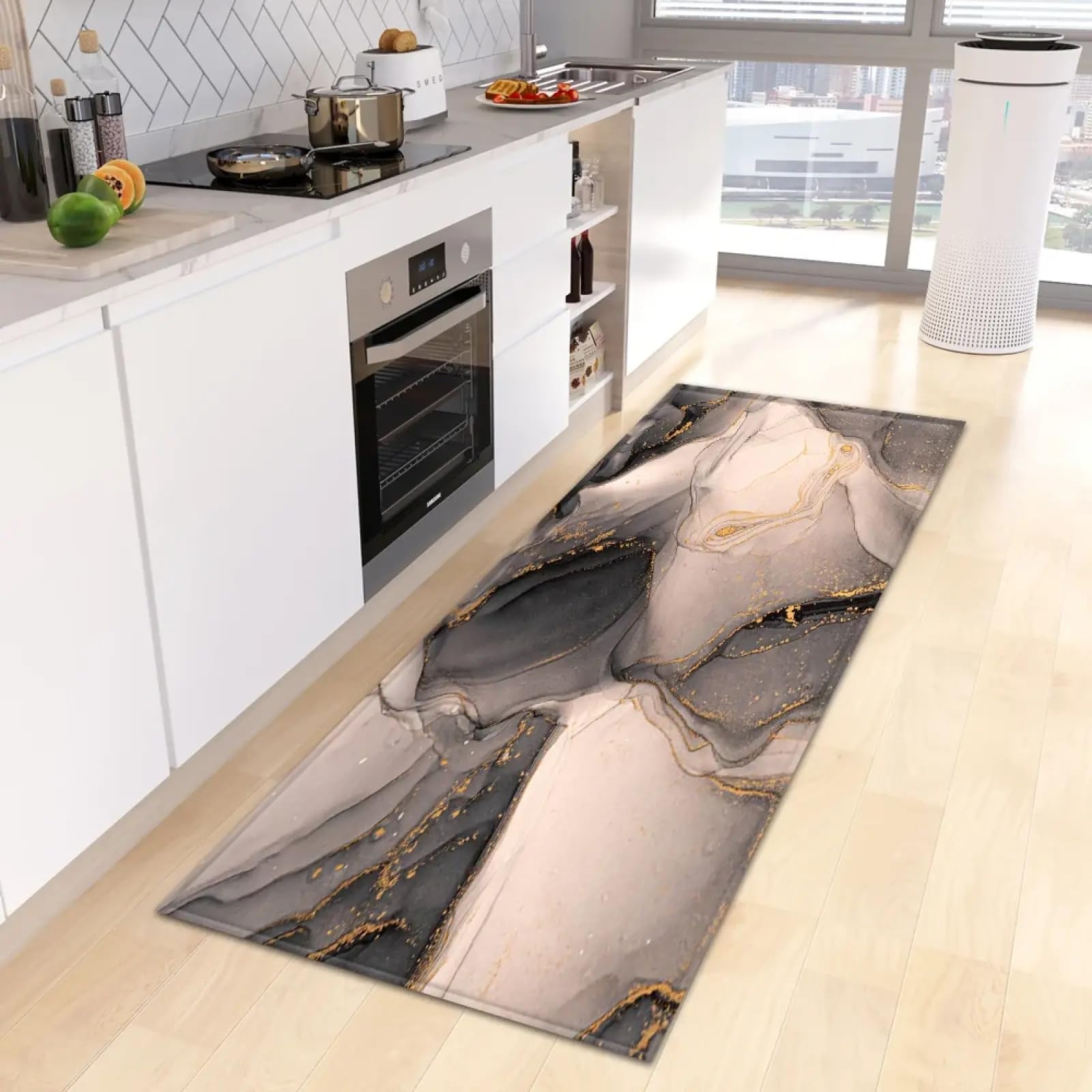 Alfombra de dormitorio y pasillo de 80x230cm con base segura antideslizante