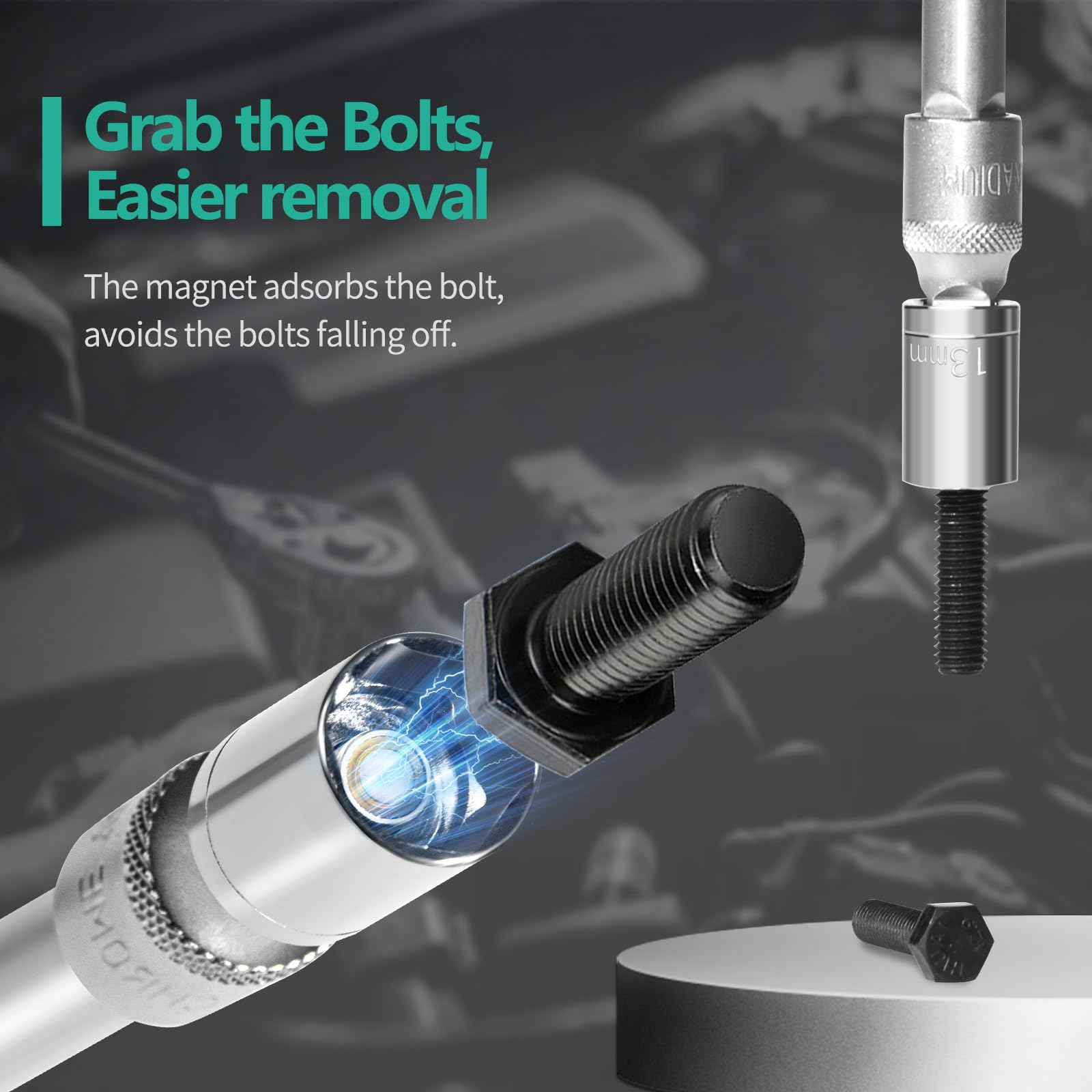 Snapklik.com : Pronese 3 Pcs Magnetic Socket Adapters 1/4