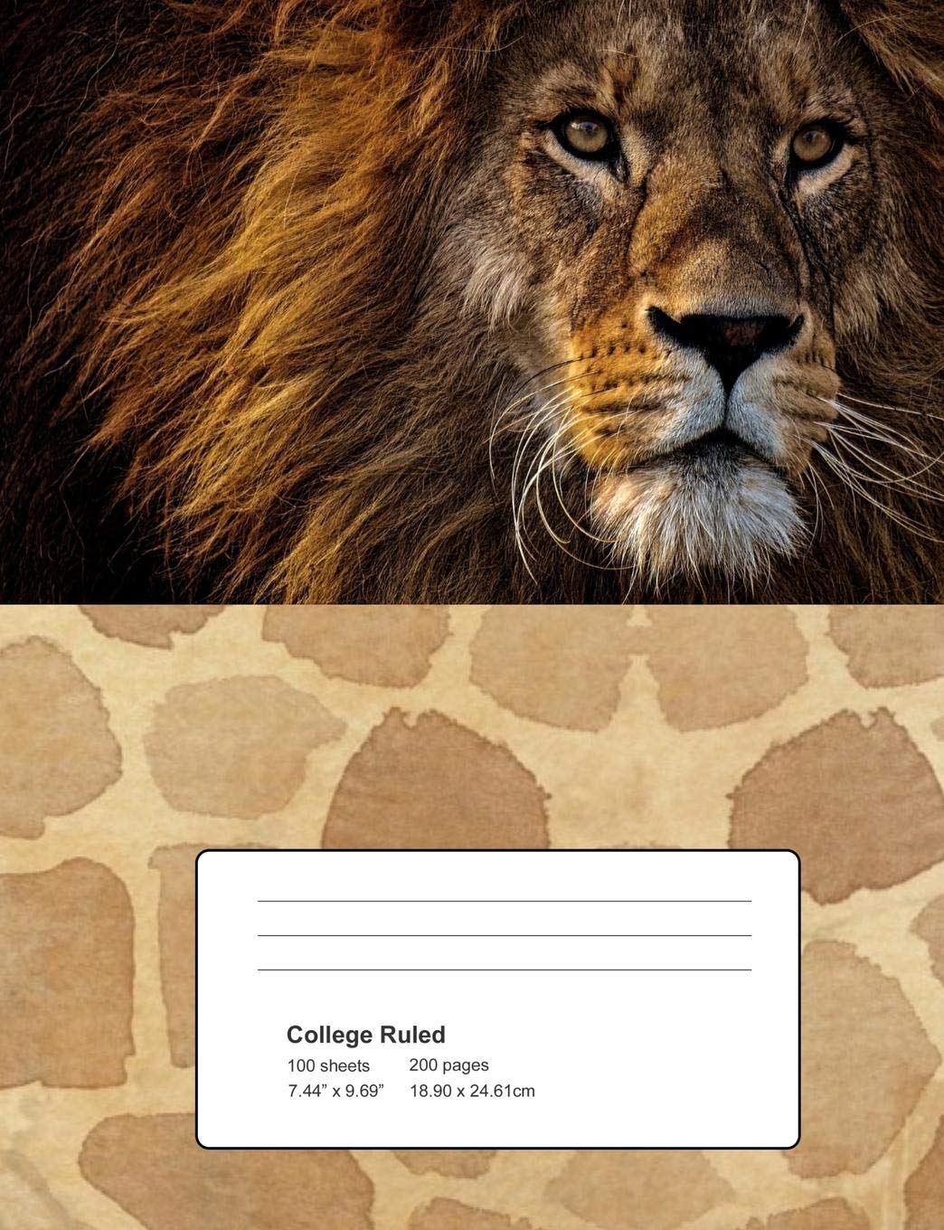 Composition Book: Lion Journal College Ruled
