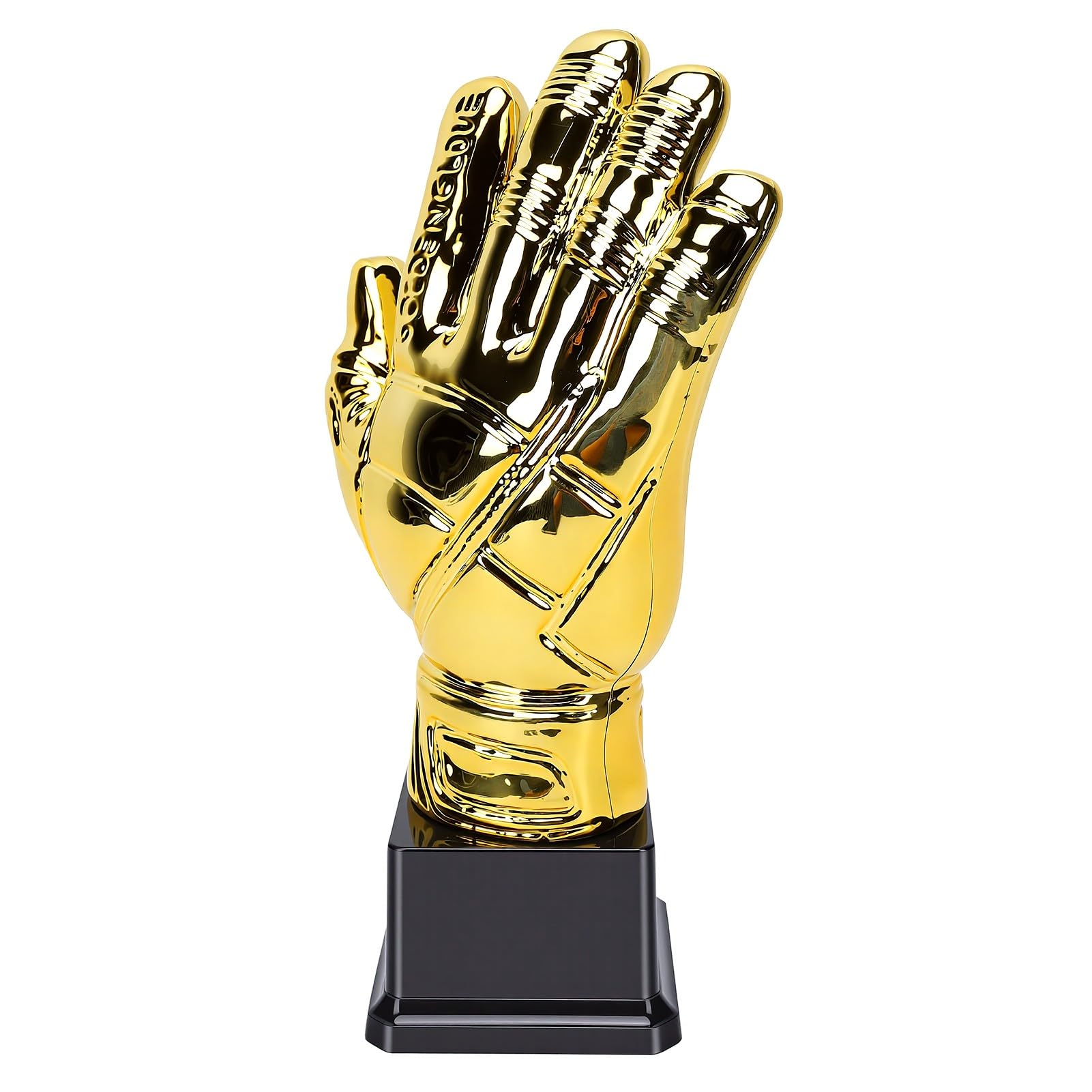 Yctze Trofeo Guanto da Portiere Dorato, Trofeo Calcio, 8 X 26cm, per | Materiale plastico resistente, stabilità della base nera, ideale per tornei, celebrazioni di premi sportivi