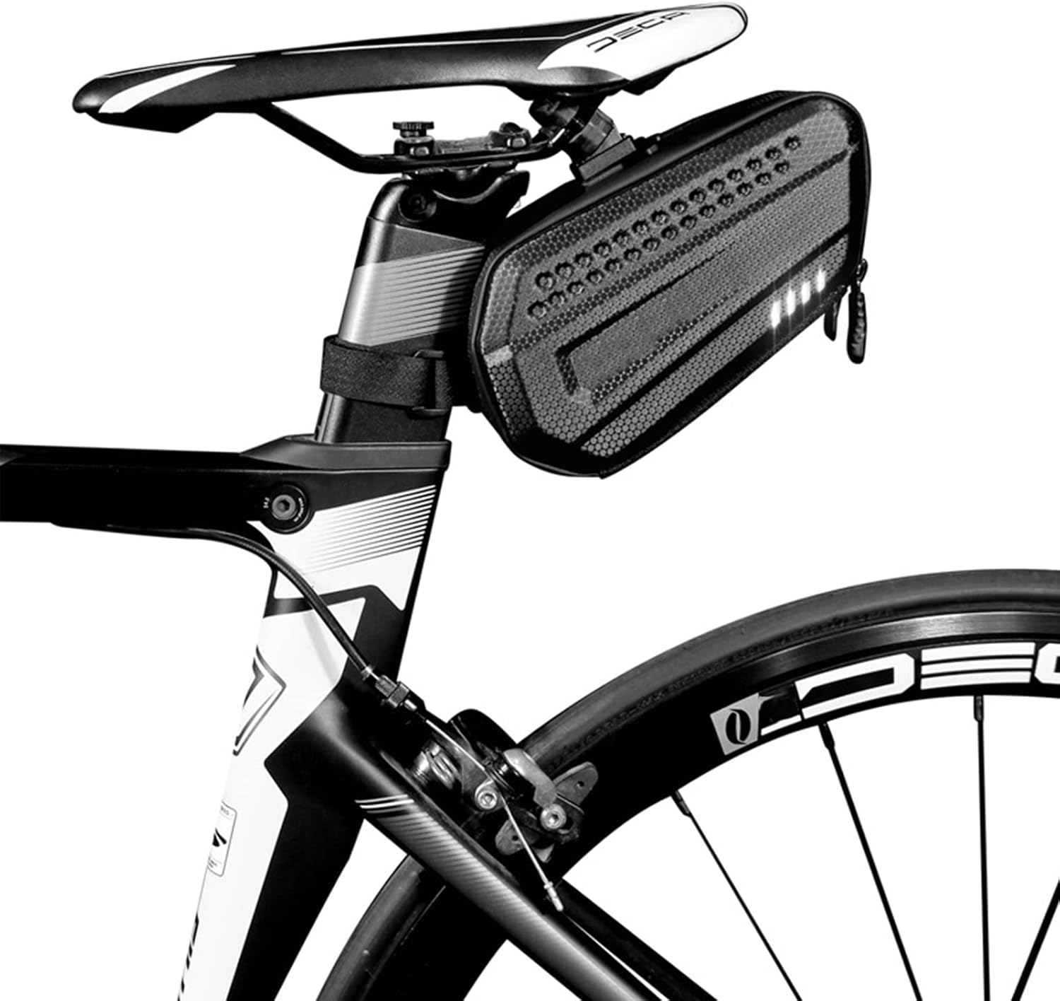 Bicycle Saddle Rear Seat Waterproof Cycling Tail Saddle Bag Double-Sided Zipper Stable Bike Storage Bag for MTB Road Bicycle