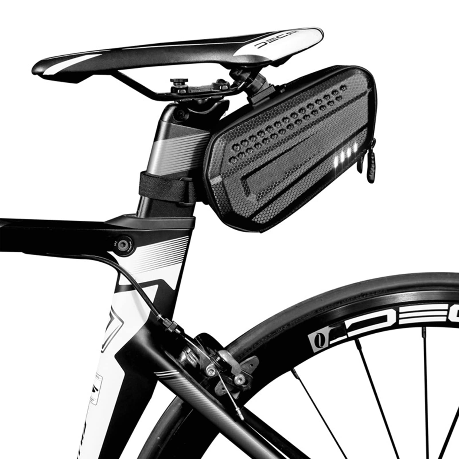 Sillín de Bicicleta Asiento Trasero Impermeable Bolsa de Sillín de Cola de Ciclismo Bolsa de Almacenamiento de Bicicleta Estable con Cremallera de Doble Cara para Bicicleta de Carretera MTB