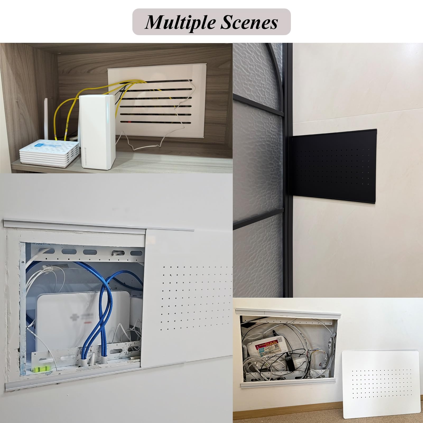Copri Quadro Elettrico Scatola di Distribuzione Interruttore Extra Sottile Decorativa, Copertura Pannello Interruttore con Striscia Adesiva, Pannello Router Scorrevole, Scatola di Distribuzione Intern
