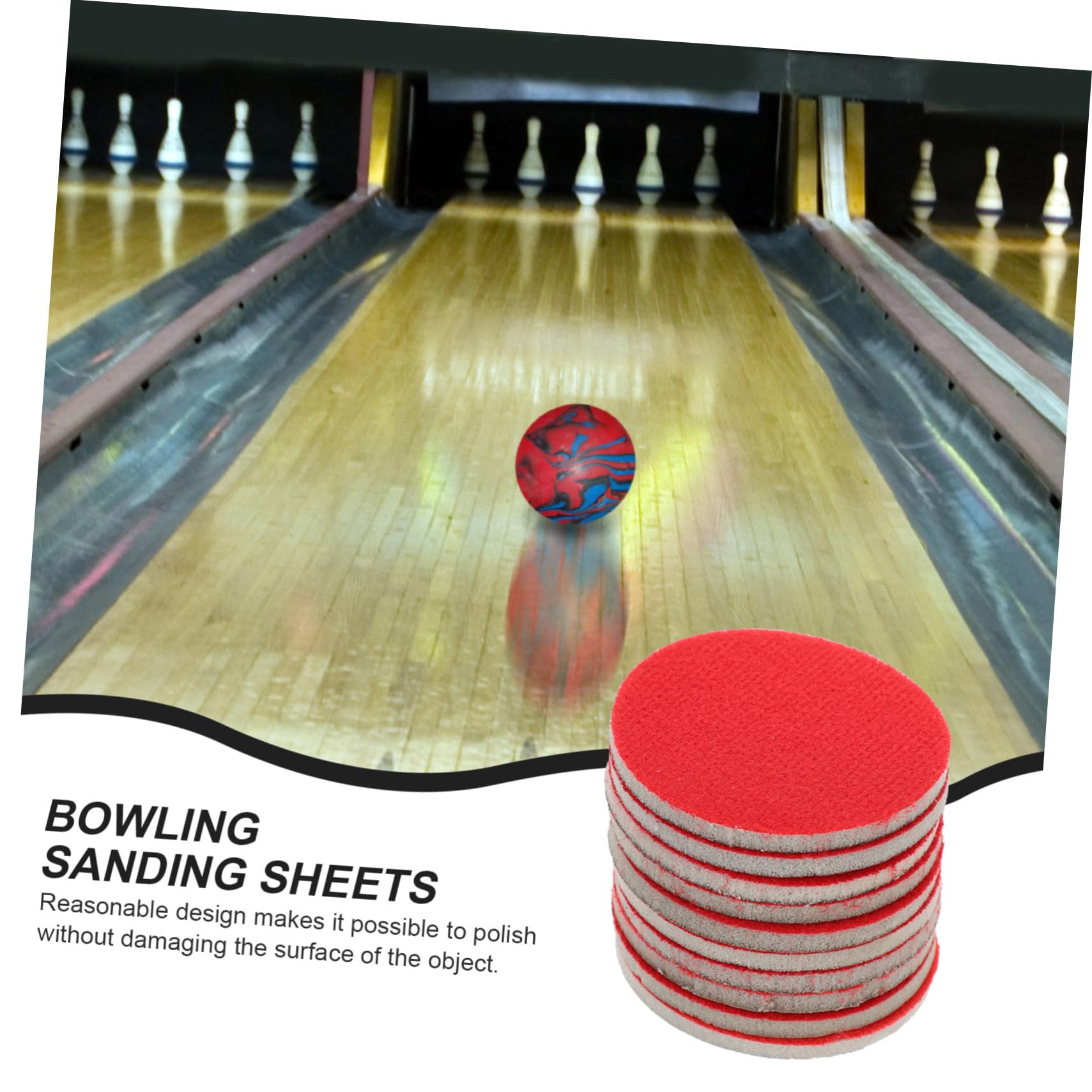 BESTonZON 10pcs Bowling Sandpaper Kit Multipurpose Polishing Discs for Cleaning Grit Range and Efficient Abrasive Pads for Bowling Supplies and Woodworking