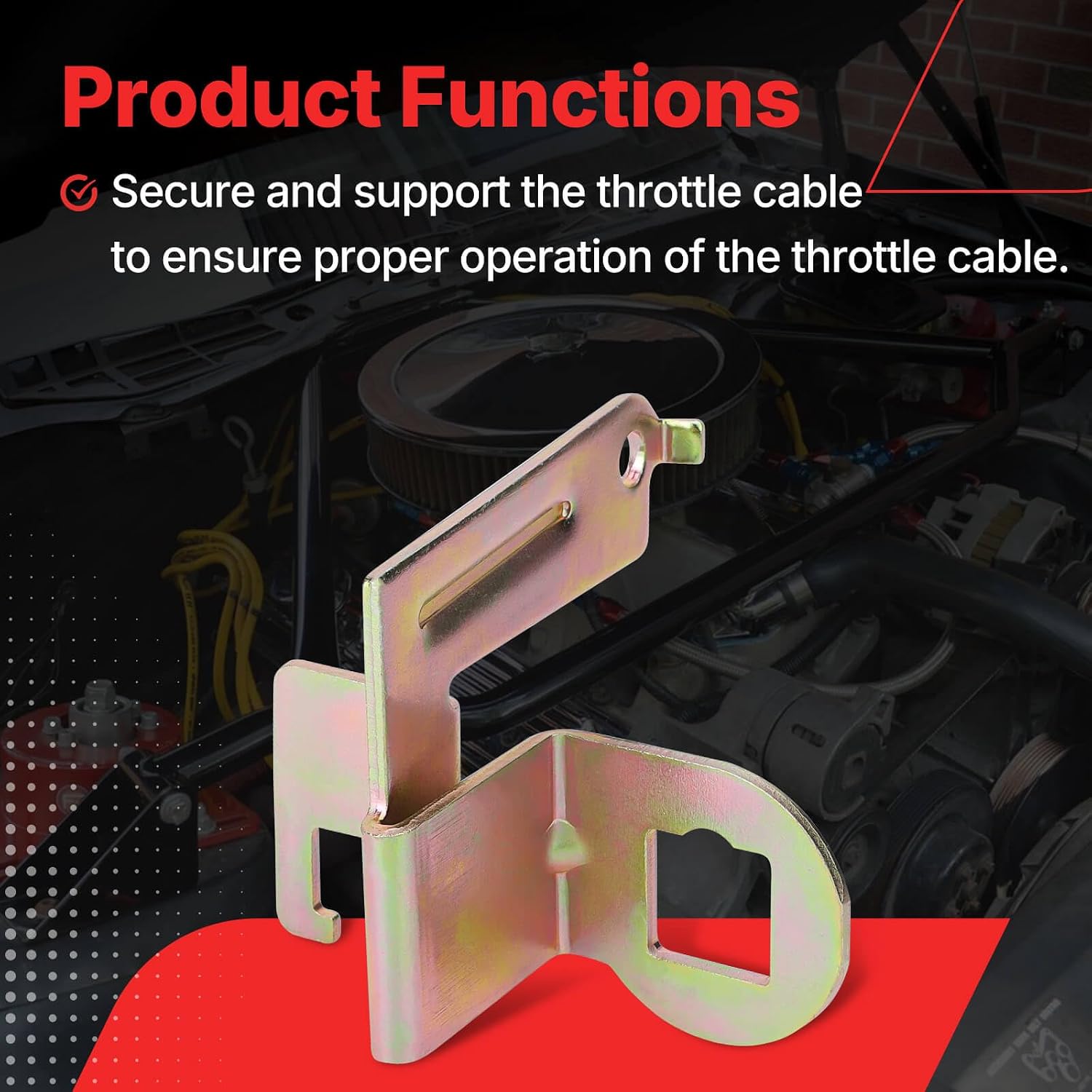 090127329115 Carburetor Throttle Cable Bracket 20-95， Throttle/Trans compatible with Holley Replace# 090127329115 20-95 (090127329115)