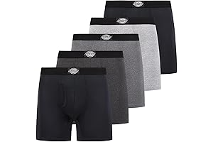 5 Pack Mens Boxer Briefs With Pouch, Moisture Wicking Work Underwear For Men