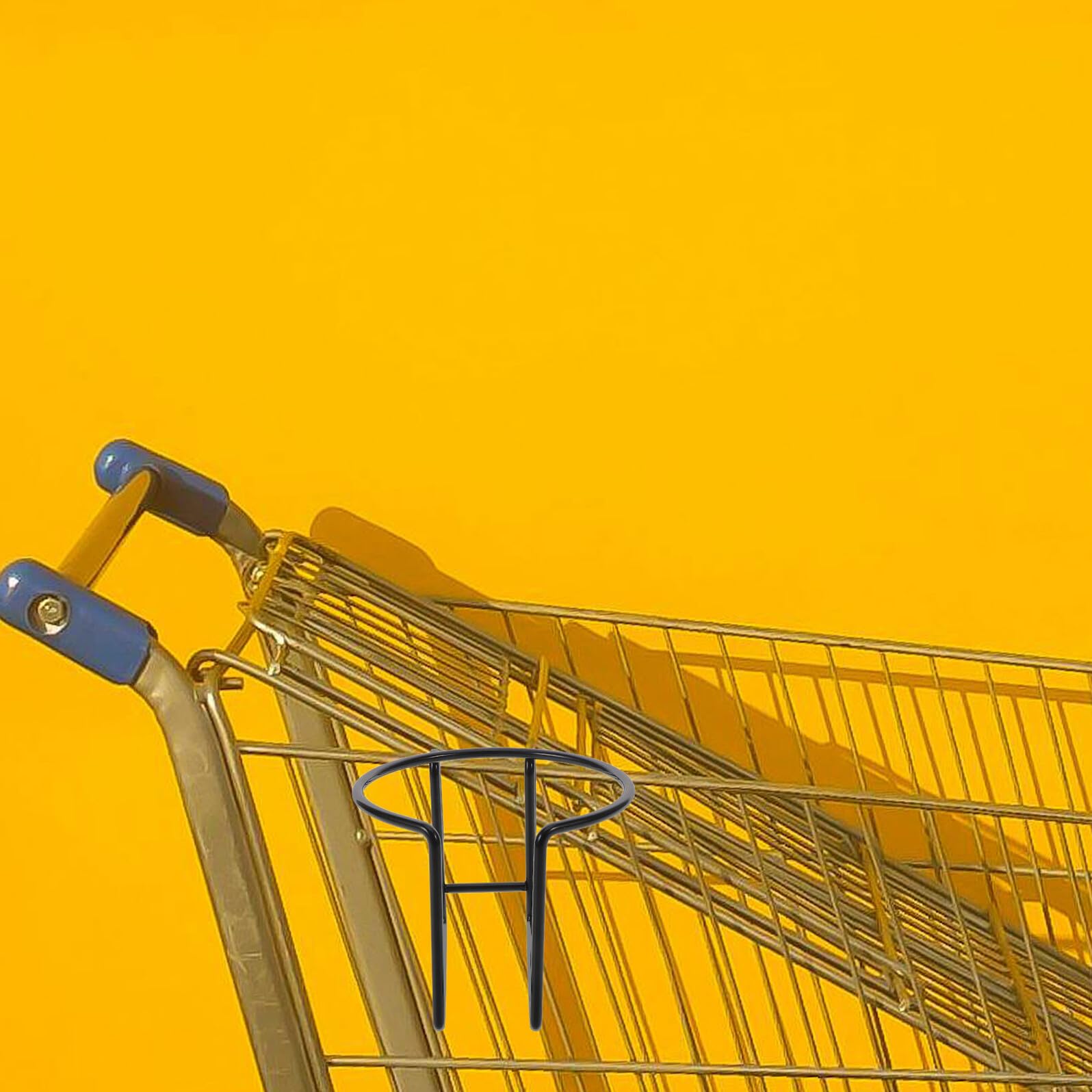 2 Stück Teiliges Einkaufswagen Becherhalter aus Metall Universeller Trolley Getränkeständer Faltbarer Halter für Kaffeetassen und Flaschen Praktische Aufbewahrung für