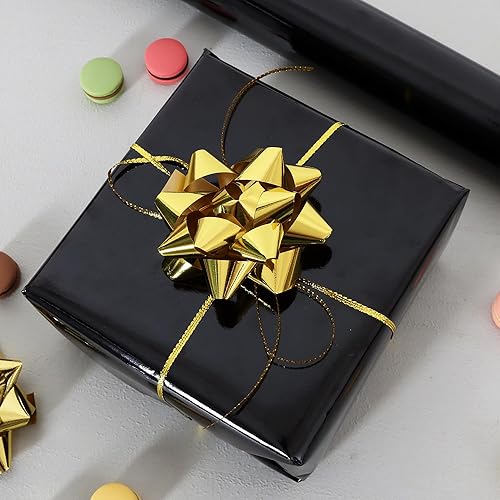 Miniatura 2 de BEISHIDA Rollo de papel de regalo metálico negro, 17 pulgadas x 32.8 pies, papel de regalo para múltiples ocasiones