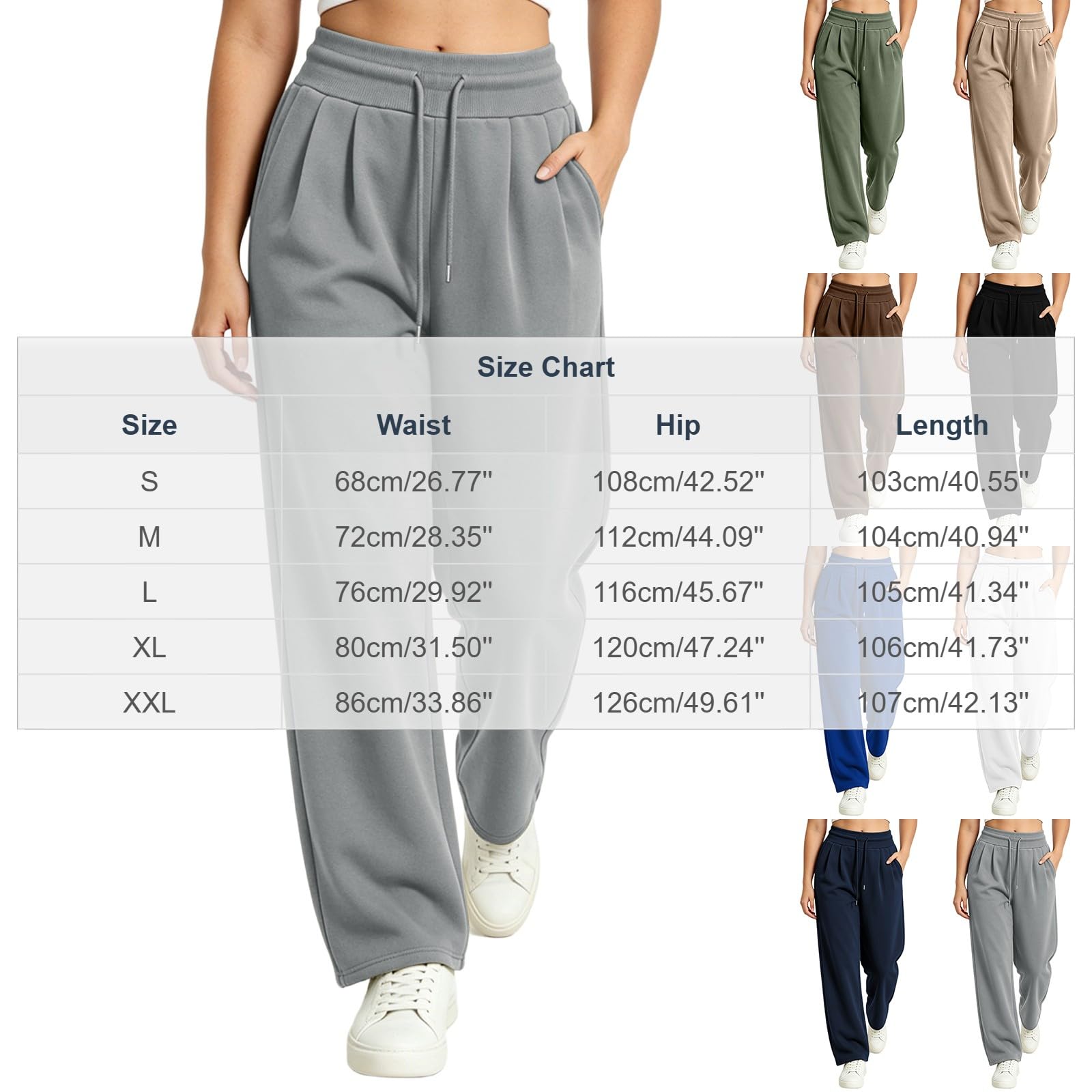 Pantaloni Sportivi Donna Pantaloni Baggy con Tasche Morbidi e Comodi Pantalone Jogger in Cotone Larghi e Leggeri Pant Lunghi Tinta Unita Pantalone Tuta con Coulisse per Allenamento Jogging Fitness