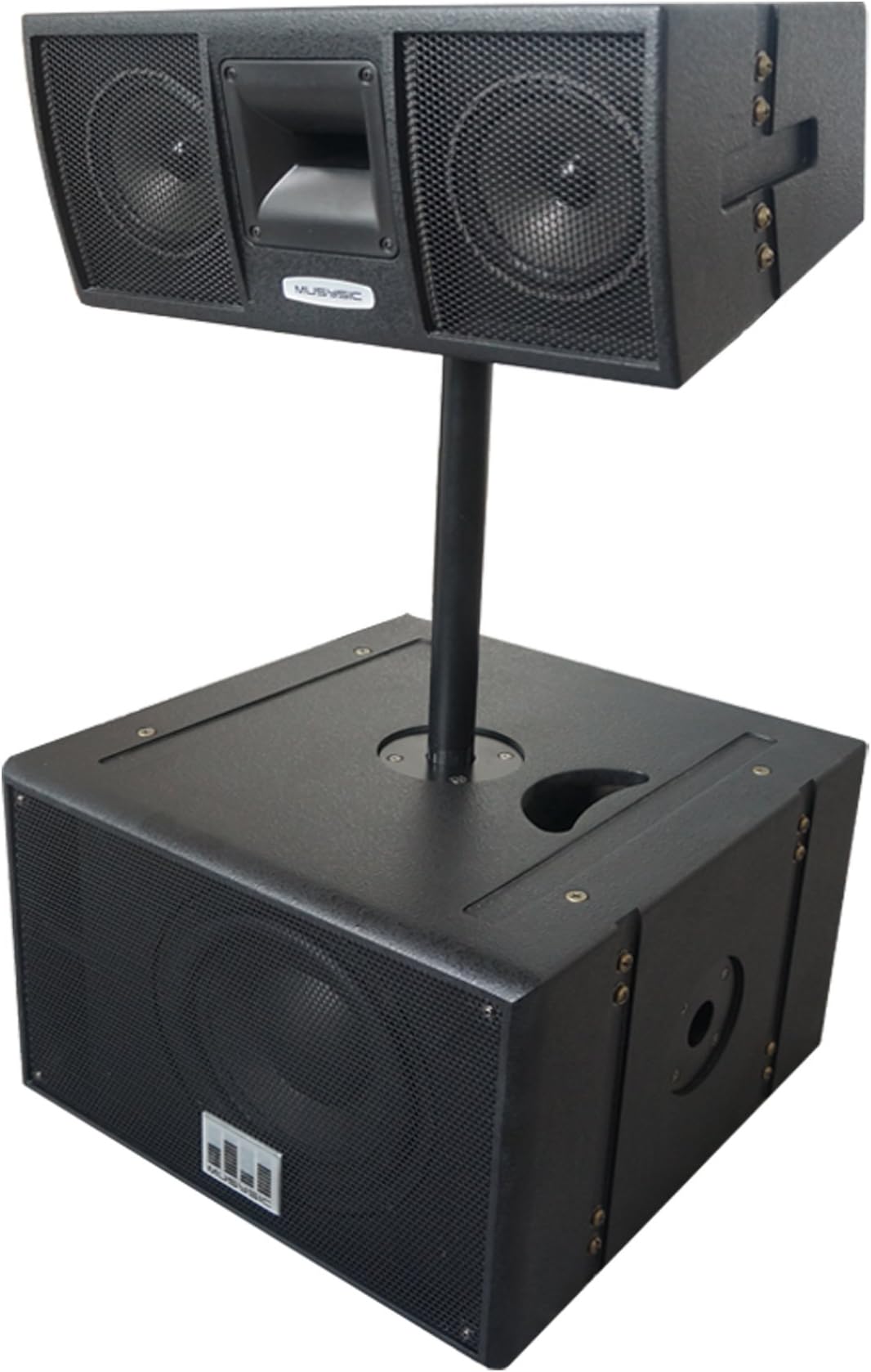 MUSYSIC MU-P158LA Professional Line Array Active 4000W Speaker System 15" Base with Top 2x8 & Titanium Compression Driver