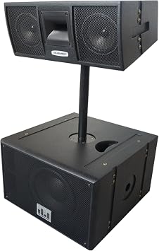 MUSYSIC Professional Active Line Array Speaker System 2000W, 10" Powered Base + Dual 6" Passive Top with 1.35" HF Driver, Ar-Q DSP, Solo Rigging, Tilt-Direct Pole Mount for DJ, Live Sound, Church