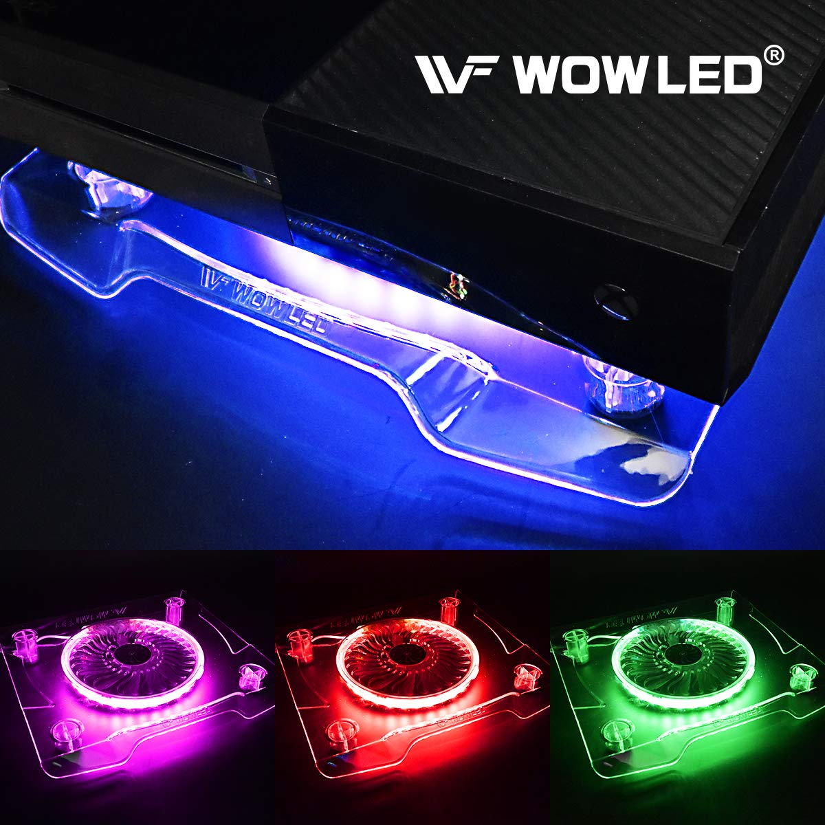 WFPOWER USB RGB LED Cooler Cooling Fan Stand, MultiColor LED Light