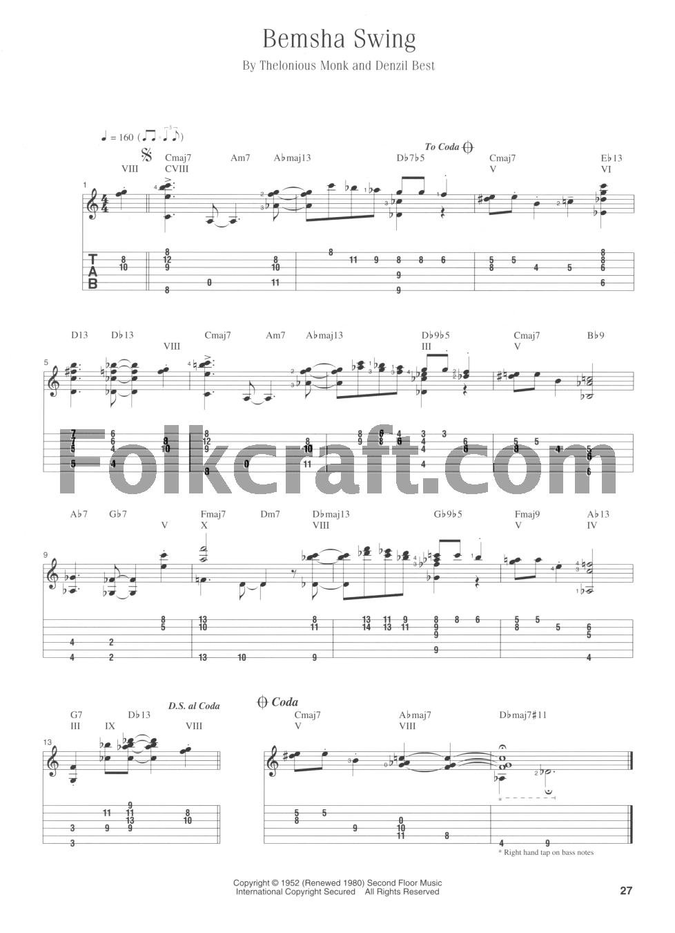 Thelonious Monk for Guitar
