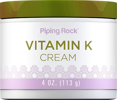Piping Rock Crema de vitamina K | 4 onzas | para moretones, ojeras, arañas vasculares, ojos, piel y cara