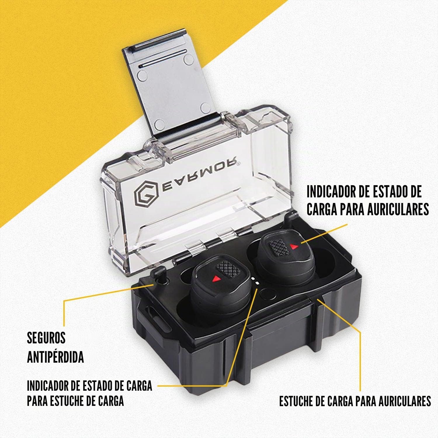 Earmor OPSMEN M20T - Tapones electrónicos para disparar - NRR 26 dB BT 5.3 Protección auditiva con cancelación de ruido activa para deportes de tiro, caza, campo de tiro por OPSMEN M20T, color negro,