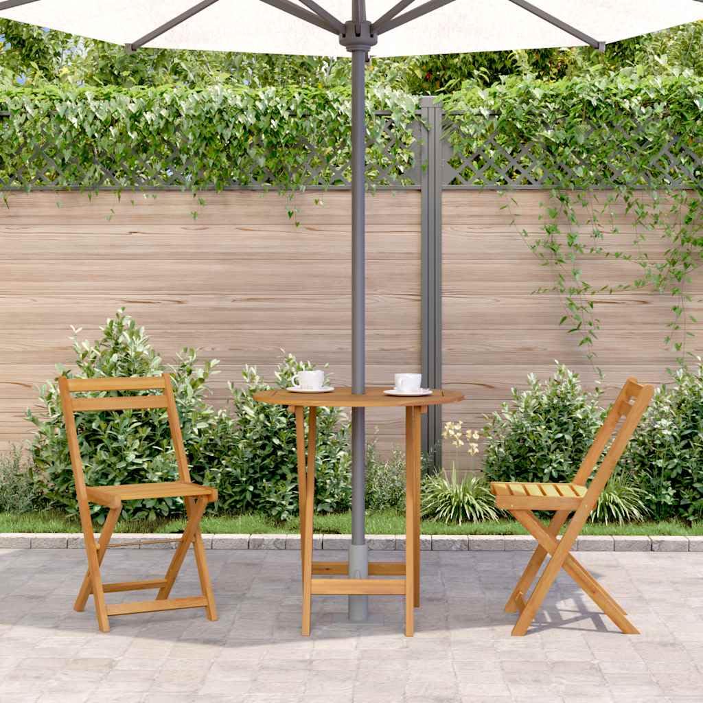 Tavolo da giardino pieghevole in legno massello di acacia, 70 cm, resistente alle intemperie e salvaspazio, per terrazza, balcone, outdoor, lounge, campeggio, picnic, barbecue