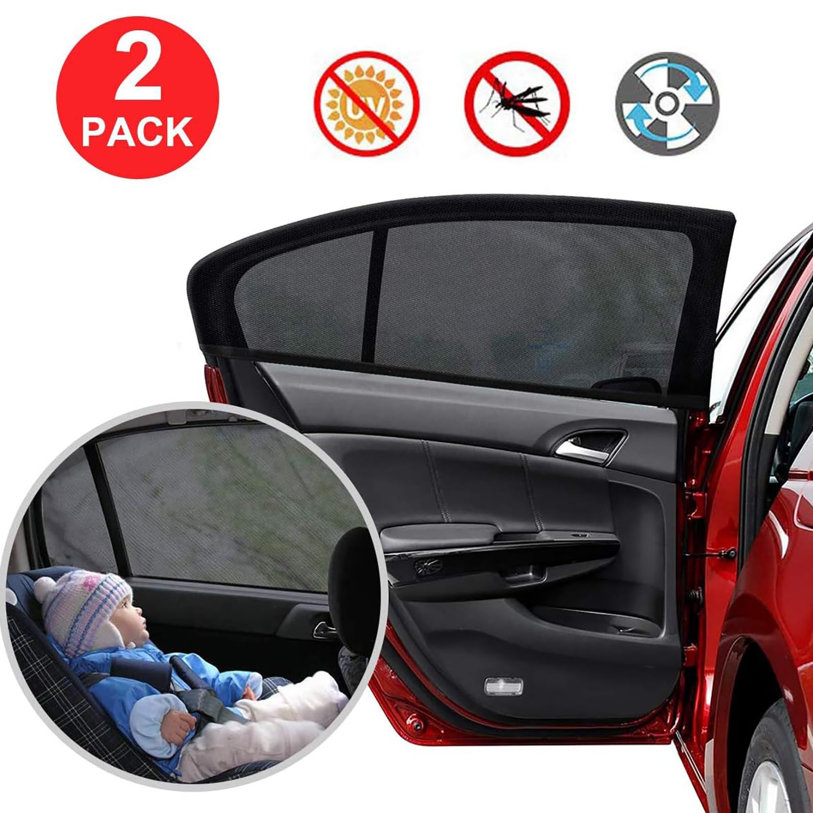 Pare-Soleil Voiture Bébé pour Fiat Ducato 2006, Fenêtre Latérale Universelle Pare Bloquer Les Rayons UV Anti Moustiquaire Protection Privée Accessoires