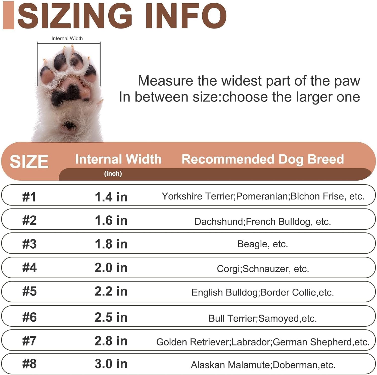 EXPAWLORER 4PCS Anti-Slip Dog Shoes - Waterproof Dog Booties & Paw Protectors with Reflective Straps for Outdoor Cold/Hot Pavement, Indoor Hardwood Floors, Winter Boots for Small Medium Large Dogs Brown Size 1: 2.01"x1.65" (L*W) (Pack of 4)
