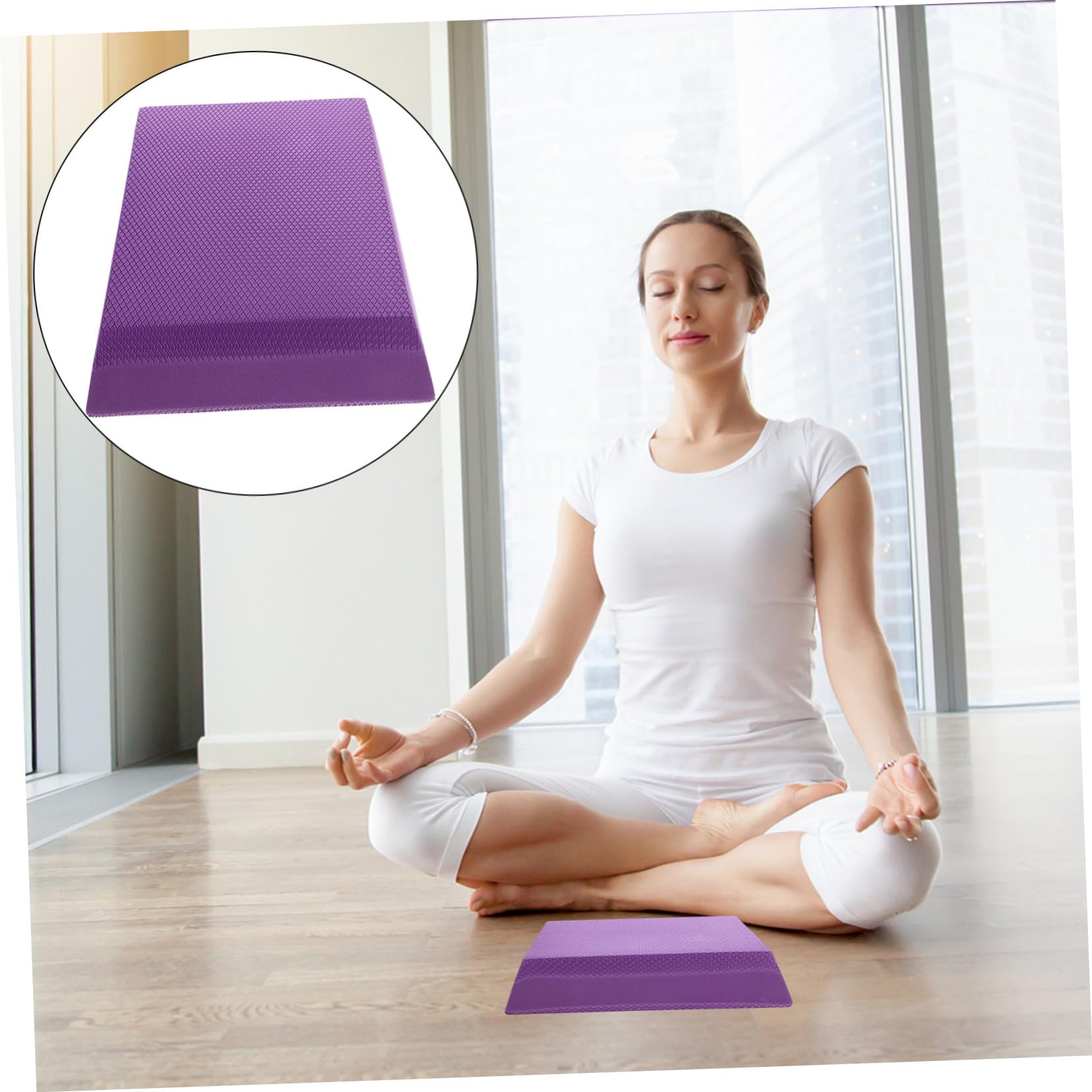 Colchoneta de Equilibrio para Yoga Portátil Almohadilla de Entrenamiento de Estabilidad para Manos y Rodillas Soporte para Pilates y Fitness Casa o Gimnasio Color Púrpura