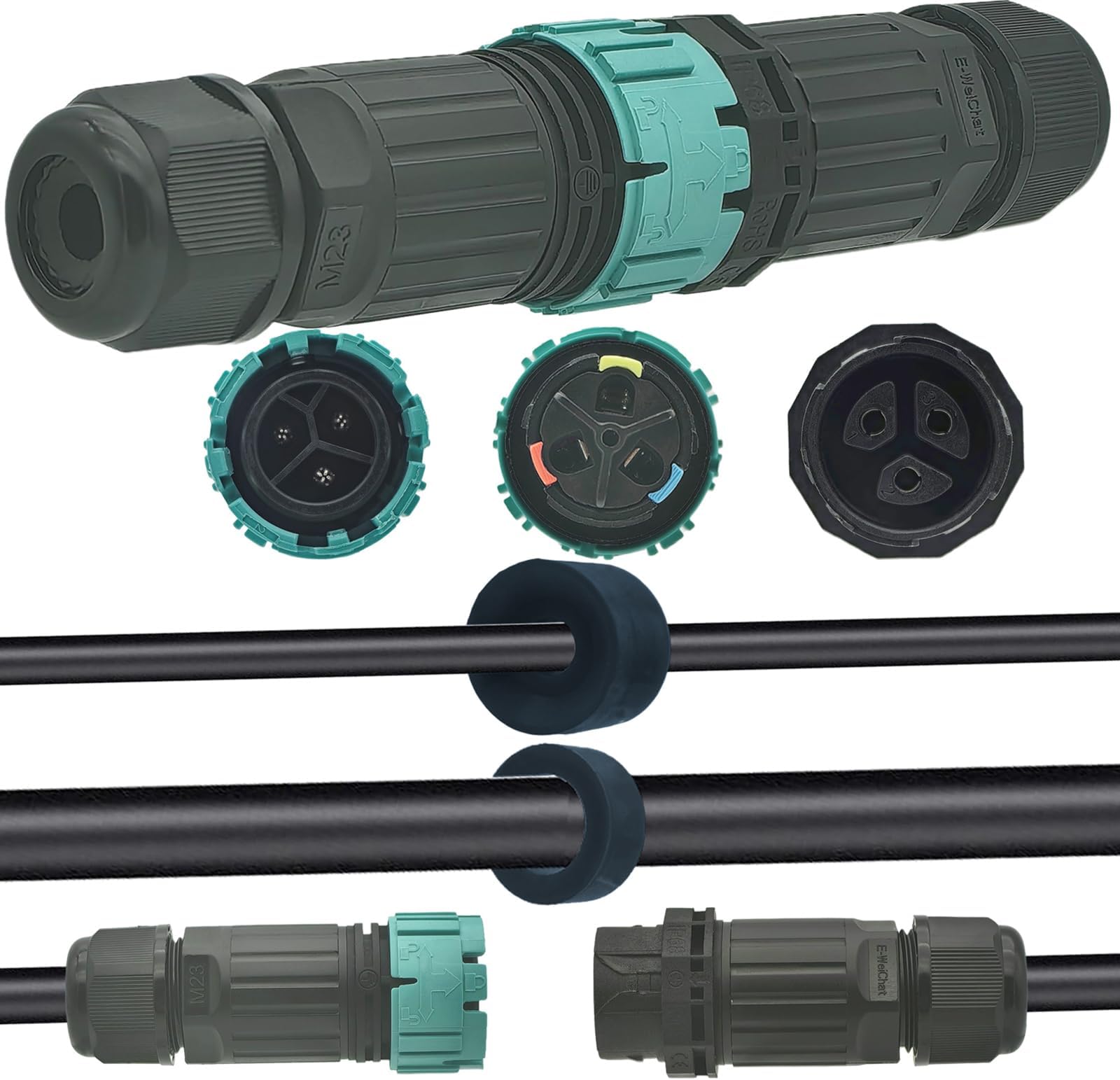 – CTRICALVER IP68 Cable Connector, Waterproof Electrical Connector, Male/Female Socket External Inline Cable Connector, for 2 PIN/3 PIN Docking Cables