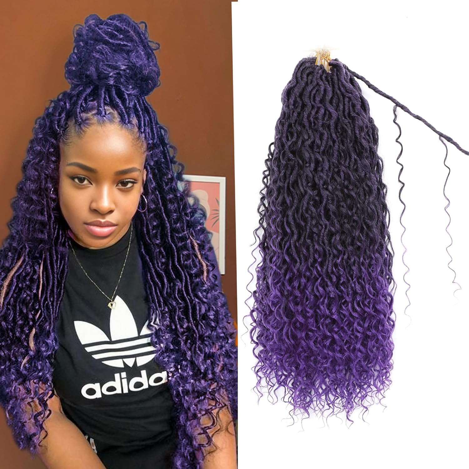 Amazon.com : Purple Goddess 8 Pack River Locs Crochet Hair - 18