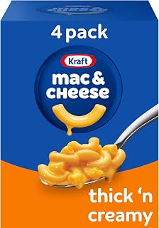 Kraft Mac & Cheese Thick 'n Creamy Original, 4-Pack 7.25 oz Boxes - No Artificial Flavors, Easy Family Dinners & Sides