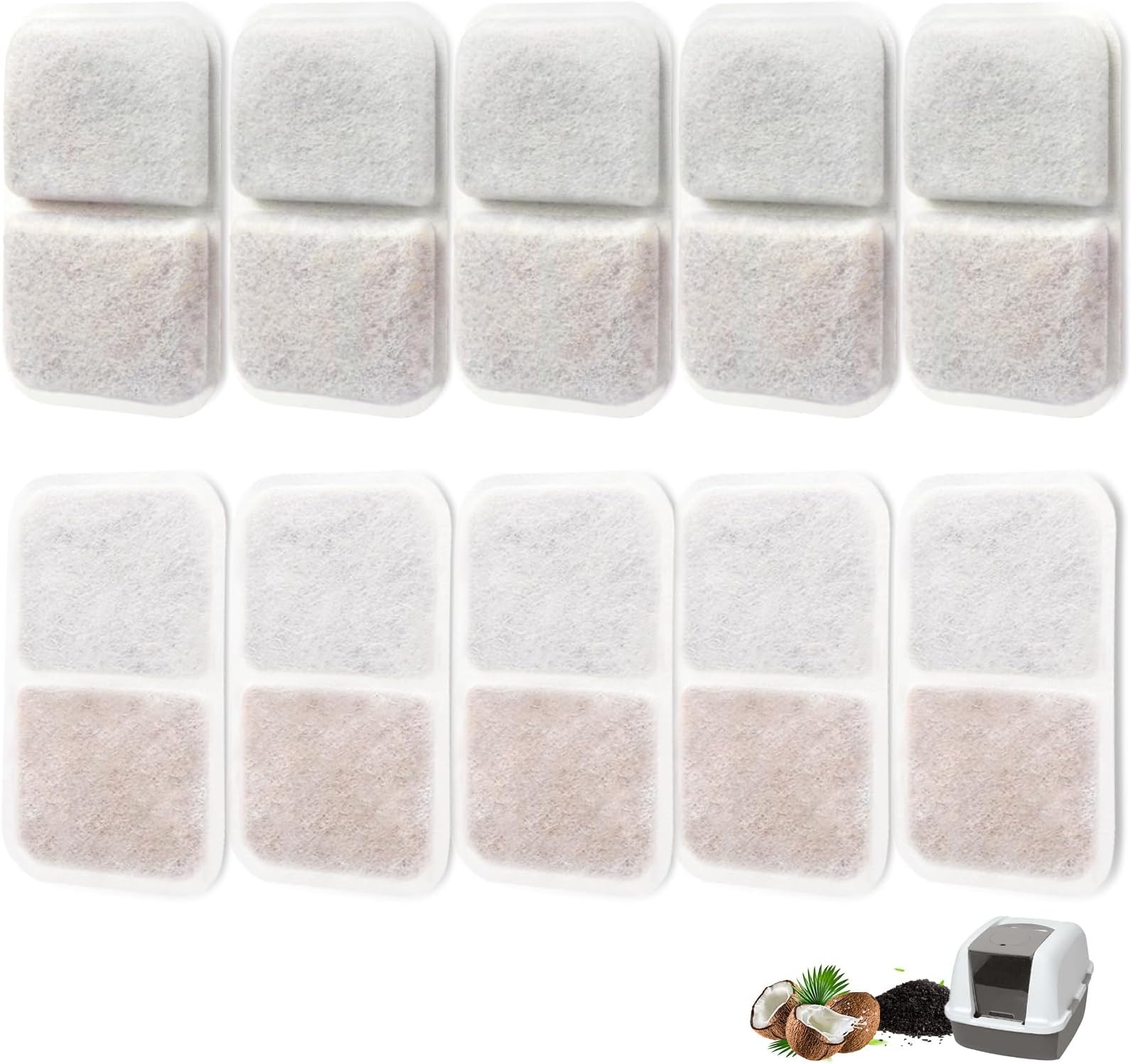 10 Pack Filter Replacement for Catit Litter Boxes Jumbo