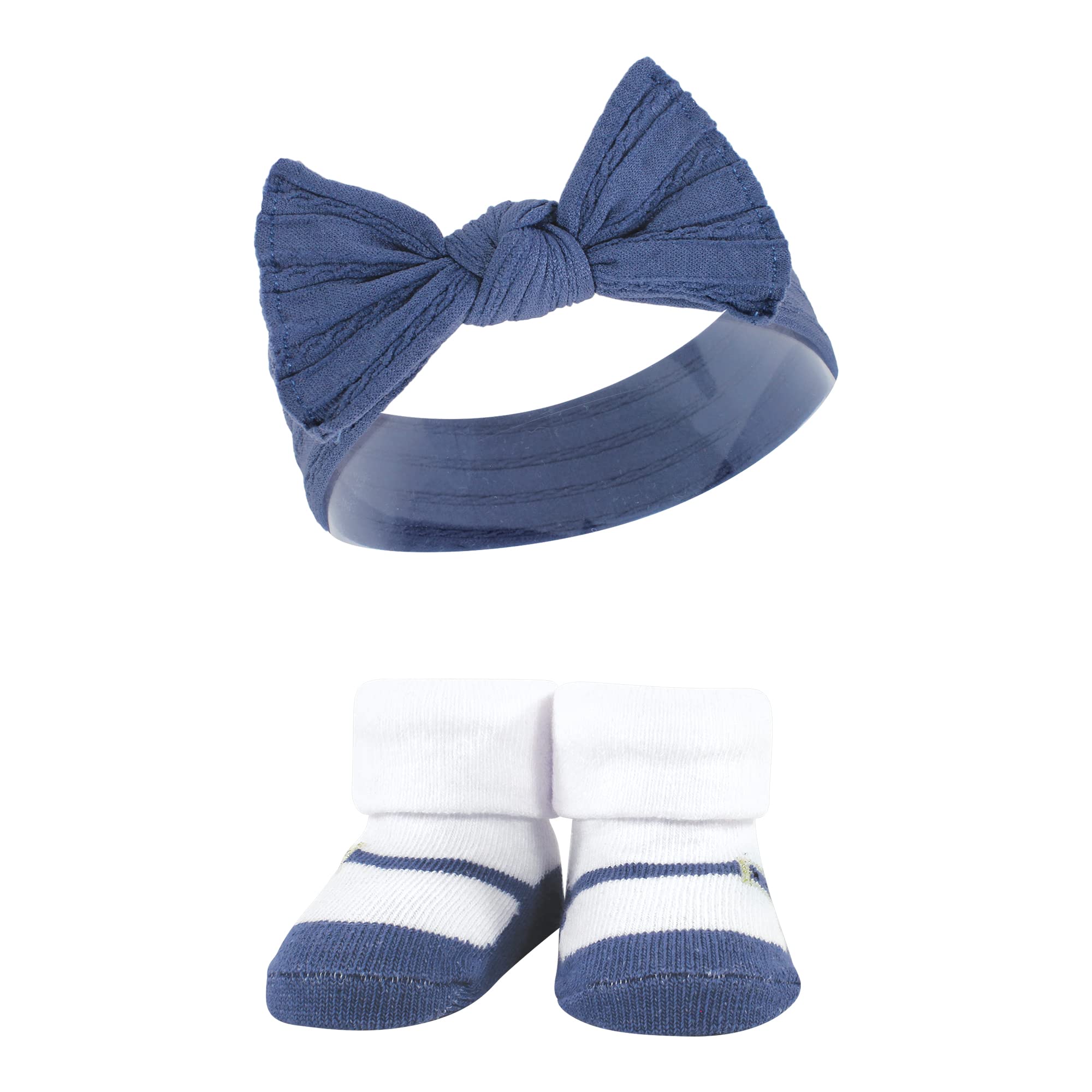 Hudson Baby Dziewczęca opaska na głowę i skarpetki zestaw upominkowy, Różowy niebieski 6-częściowy, 6 Count (Pack of 1)