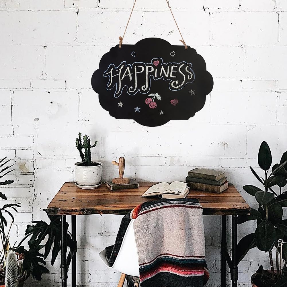 4 Lavagnette Cancellabili Appese - Lavagna Con Spago Per Messaggi E Decorazioni - Foto 3