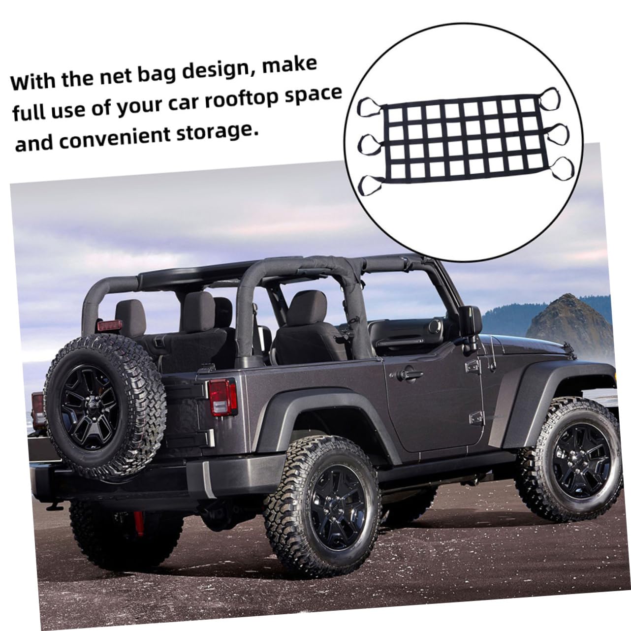 MAGICLULU 2pièces Filet à Bagages Élastique Nylon pour Toit De Voiture Ou Véhicule Lot de Filets De Rangement pour Voiture