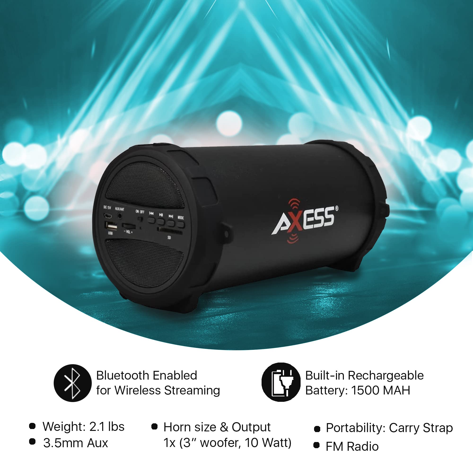 Buy Axess Speakers Bluetooth Wireless Portable — at Home, Car Speakers