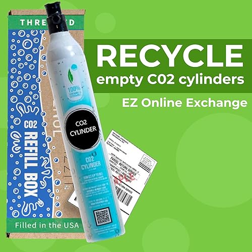 Miniatura 6 de FIZZIT - Recambio de recipiente de CO2 roscado de 60 litros para fabricantes de refrescos, paquete de 6 unidades, compatible con máquinas de soda