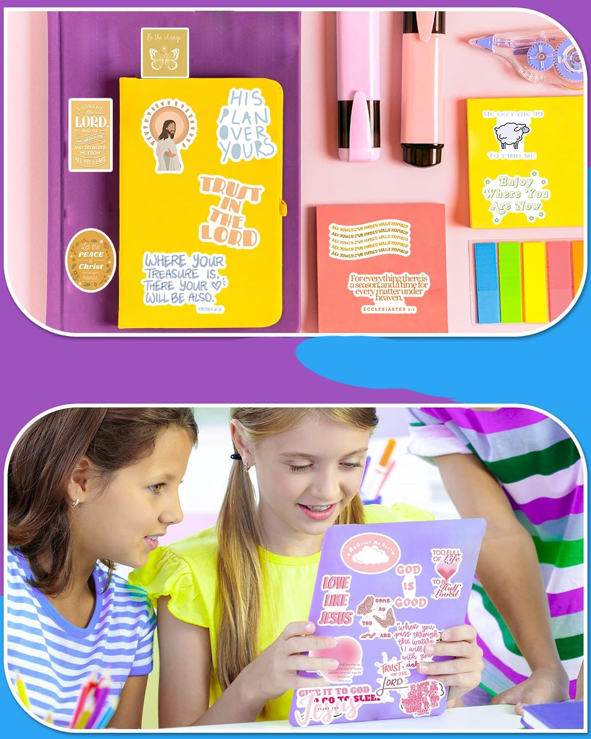 200PCS Bible Stickers, Inspirational Christian Stickers, Bible Verse Stickers, Aesthetic Jesus Faith Stickers for Water Bottles, Religious Christian Gifts for Kids Men and Women