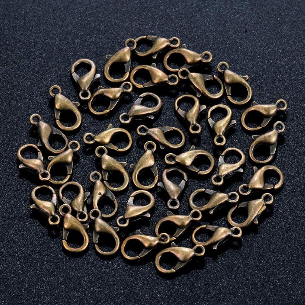 25 Uds./12mm Broche De Pinza De Langosta De Tono Plateado