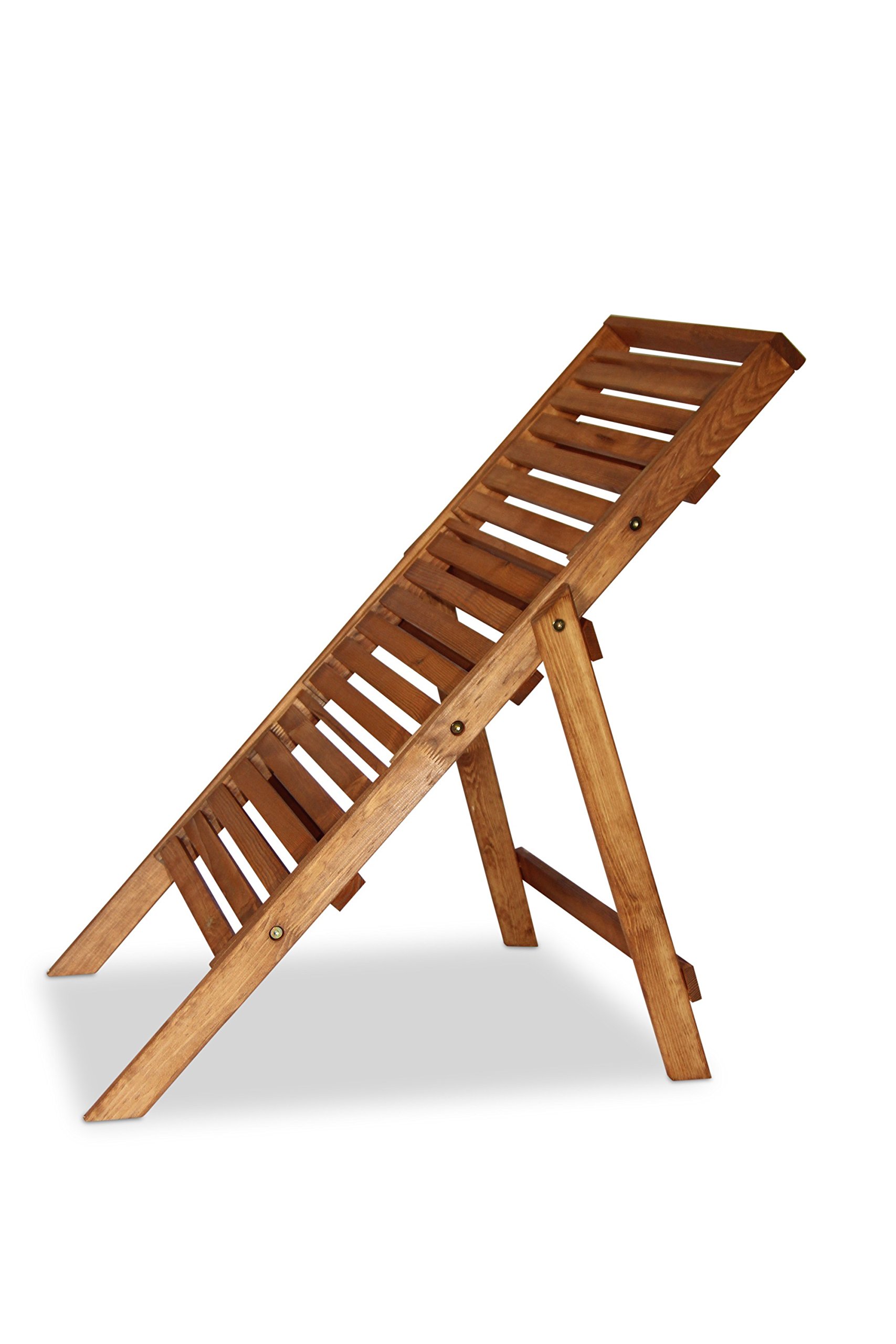 Échelle Fleur Plante escalier Fleur Étagère avec 3 étages en bois Marron, 49 x T70 x H80 cm