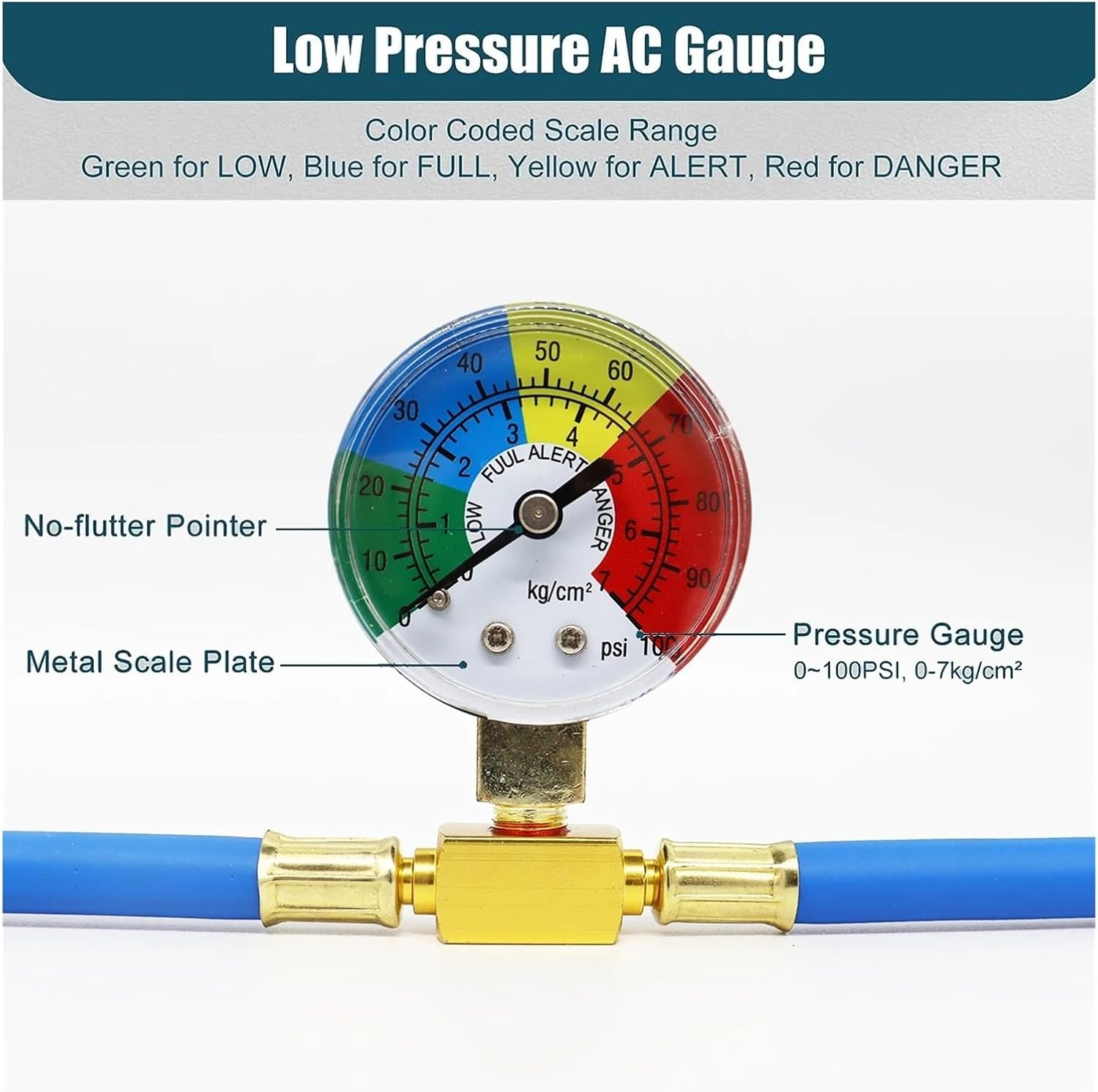 AC R134A Air Conditioning Refrigerator Charging Hose with Gauge AC Manifold Gauge R134A Air Conditioning Recharge Kit