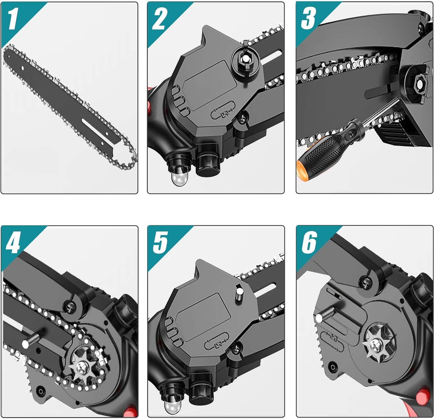6 Inch Chainsaw Chain, 5 Pieces Replacement Chains for Almost 6-inch Cordless Electric Portable Mini Chainsaws, Durable Carbon 6Inch Chainsaw Chains for Pruning Shears and Wood Cutting thumbnail
