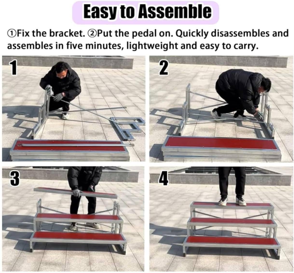 Portable Choir Risers - Adjustable Standing Steps for Singing, Classroom, Church, Lectern Podium - Perfect for Events, Performances, and Group Activities