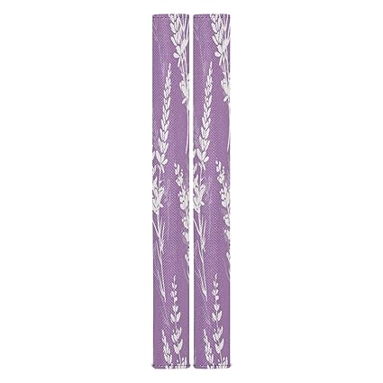 Lavender Flowers Refrigerator Door Handle Covers 2 Pieces Dishwashers Grill Microwave Cabinet Door Cloth Protect Kitchen Appliance Clean