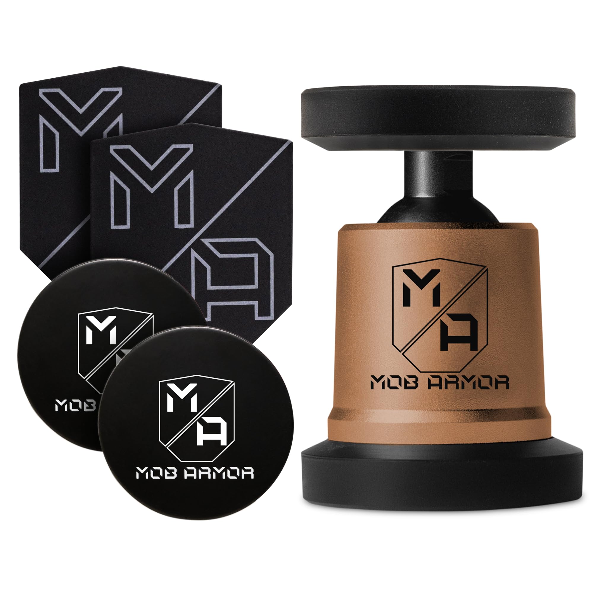 Mob Armor MobNetic Maxx Magnetic Phone Holder with Two Adhesive Carbon Steel Plates 90lb Pull Force 90 Tilt