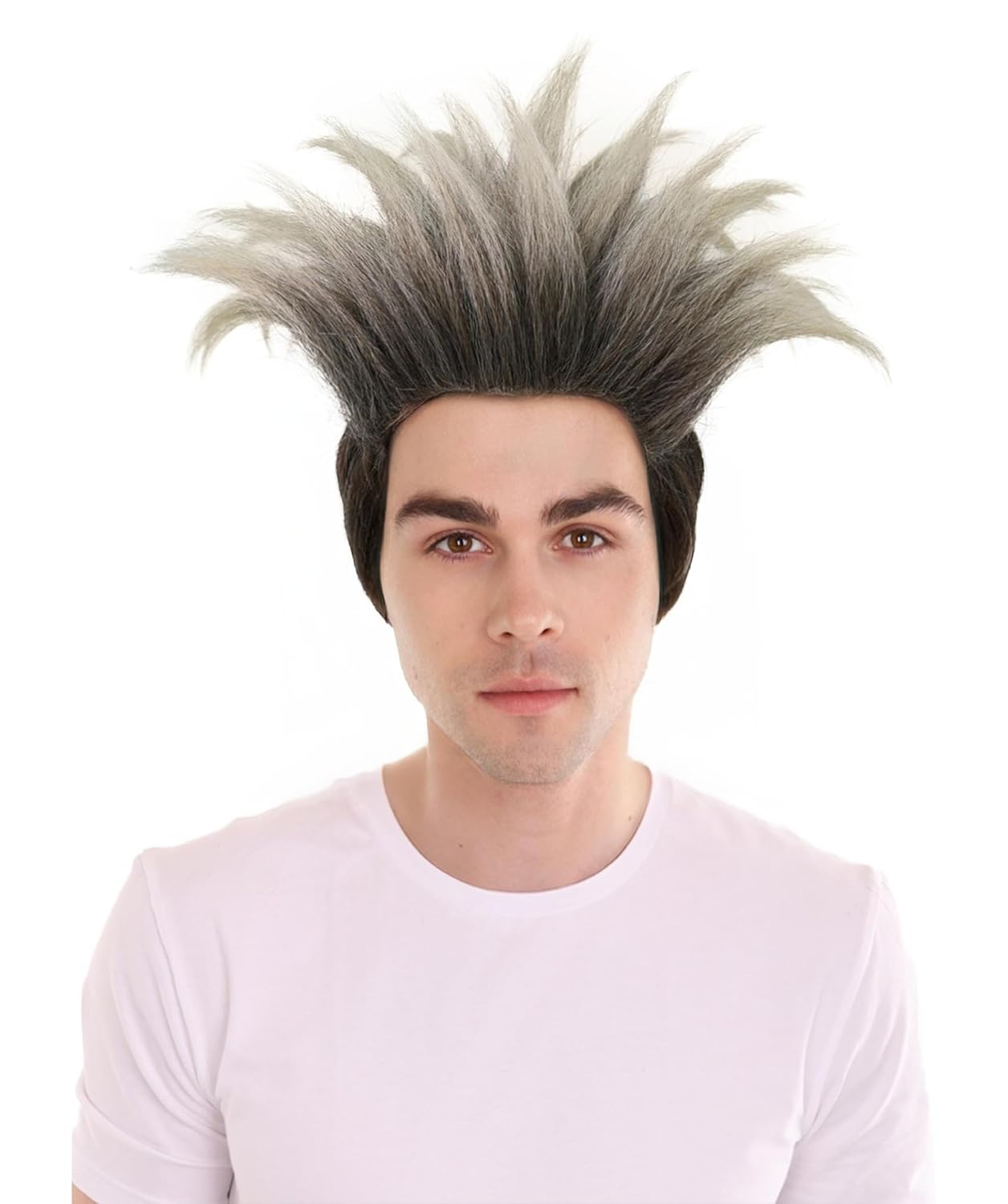 Adult Men’s Multicolor Spiky Hero Wig – Superhero Inspired Costume Hairpiece | Flame-Retardant Synthetic Fiber Wig for Halloween, Cosplay, Comic Con & Themed Party Events